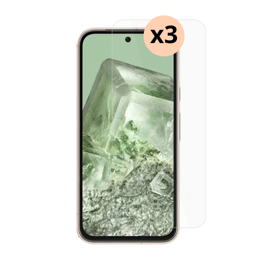 Kit para Google Pixel 8a, 3 piezas Protector de pantalla en cristal templado 0.3mm