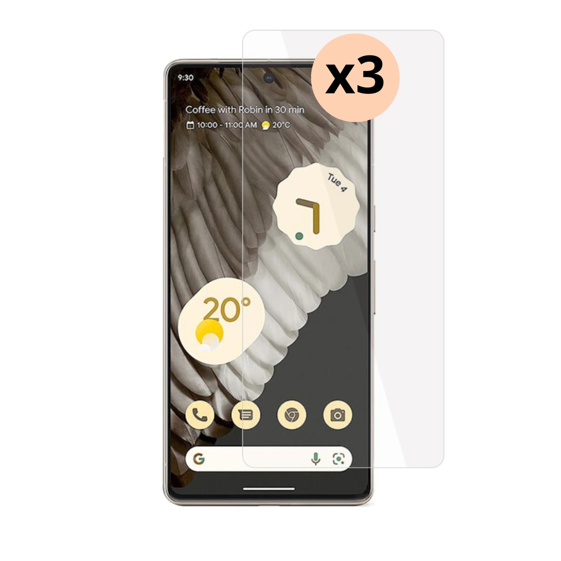 Kit para Google Pixel 8 Pro, 3 piezas Protector de pantalla en cristal templado 0.3mm