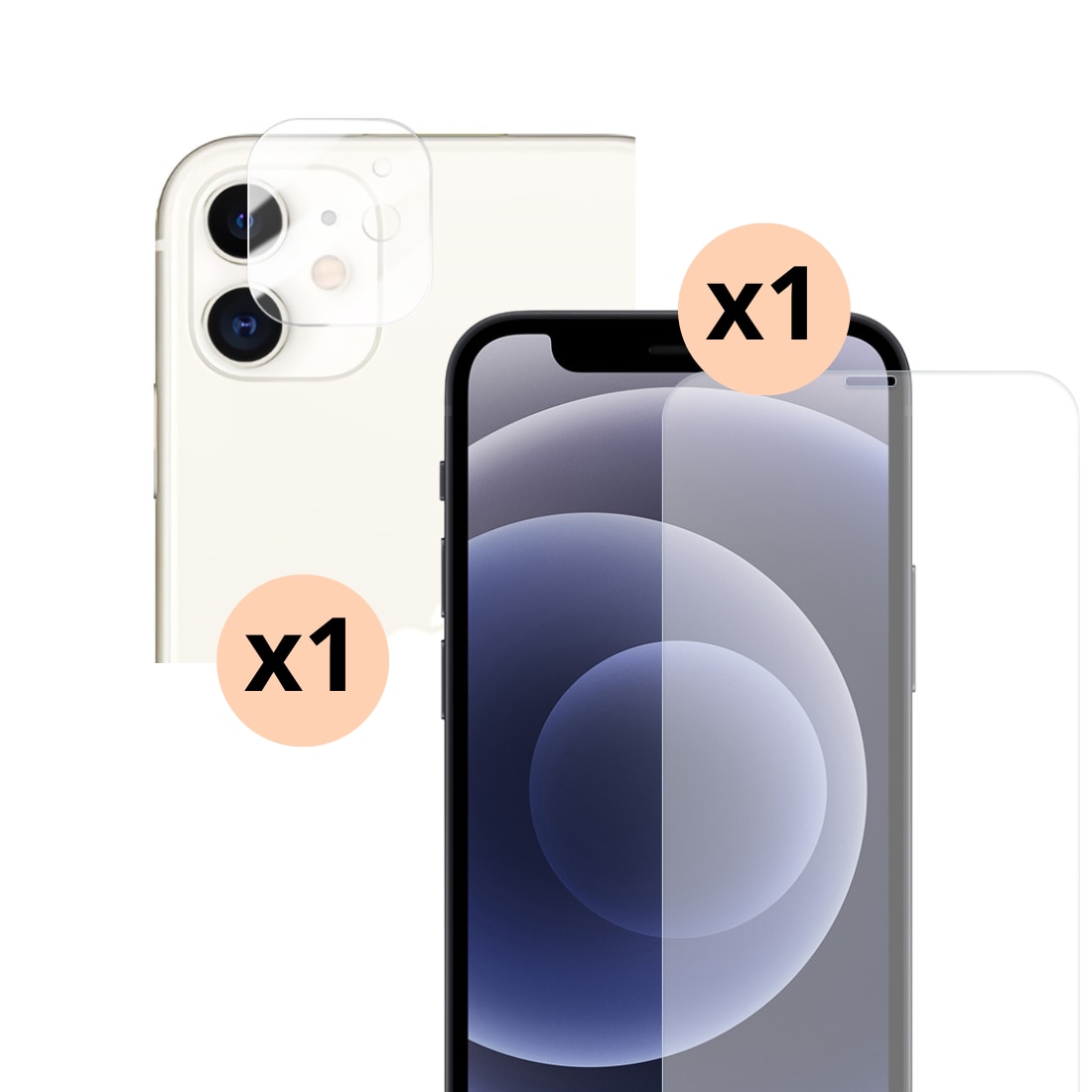 Protector de cámara y protector de pantalla en cristal templado para iPhone 11