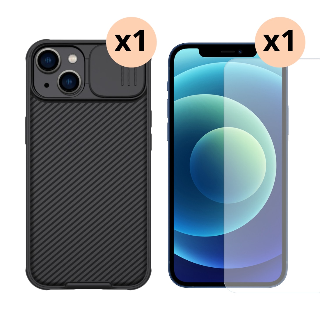 Kit para iPhone 14 : Funda CamShield y protector de pantalla