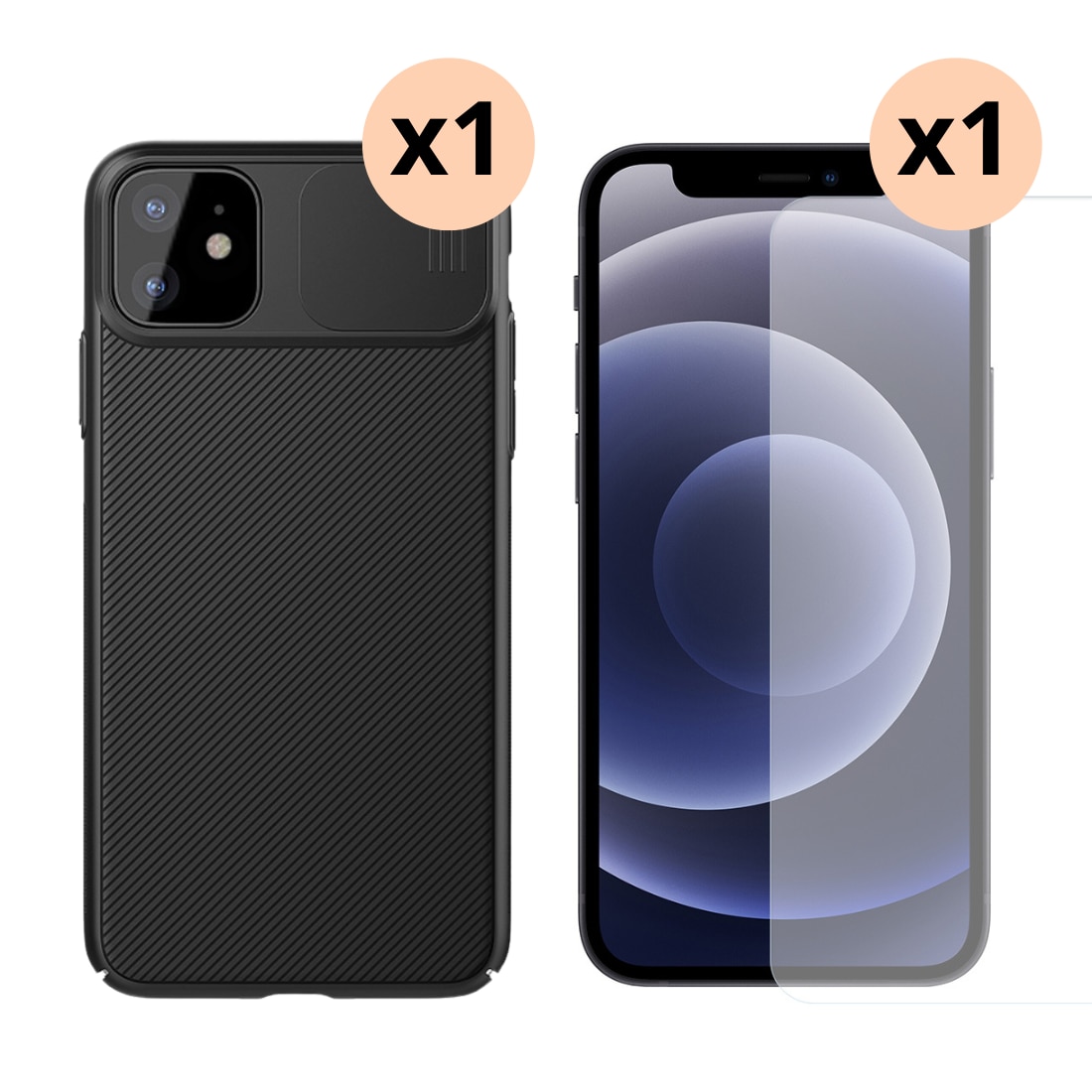 Kit para iPhone 11 : Funda CamShield y protector de pantalla