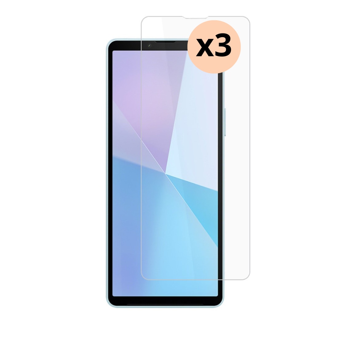 Kit para Sony Xperia 10 VI, 3 piezas Protector de pantalla en cristal templado 0.3mm