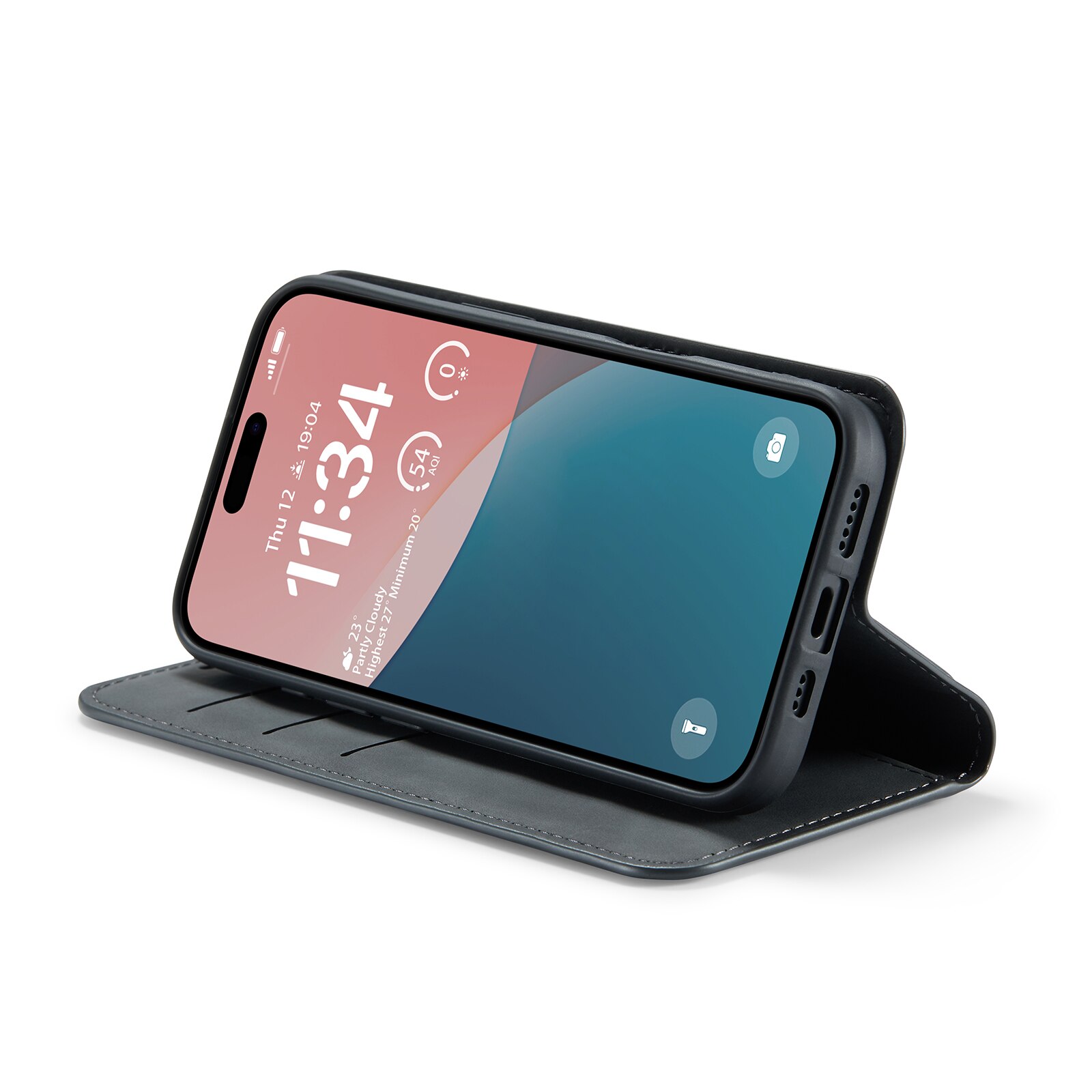 Funda delgada cartera iPhone 16 Plus Negro