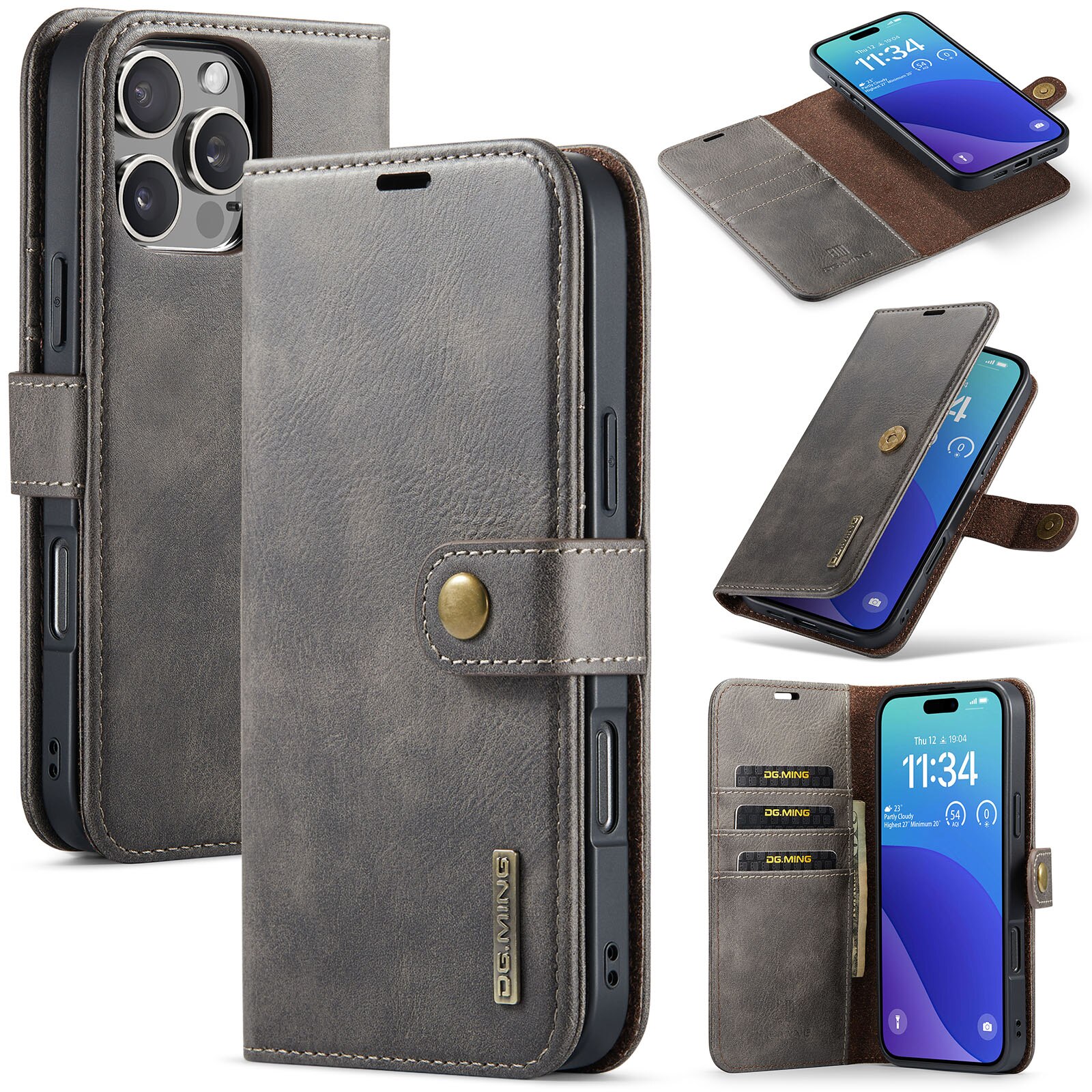 Cartera Magnet Wallet iPhone 16 Pro Max Brown