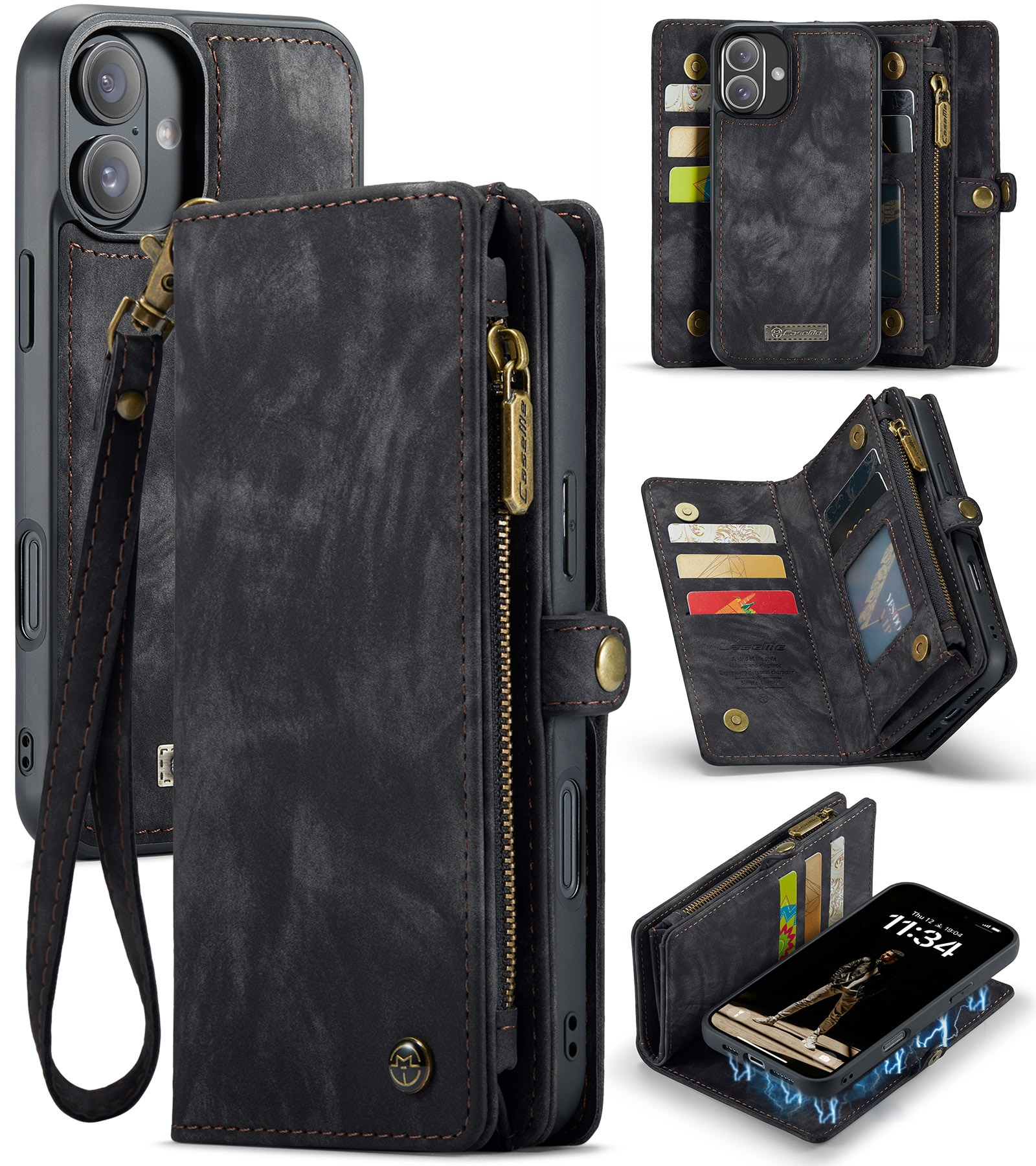 Cartera Multi-Slot iPhone 16 Plus Gris