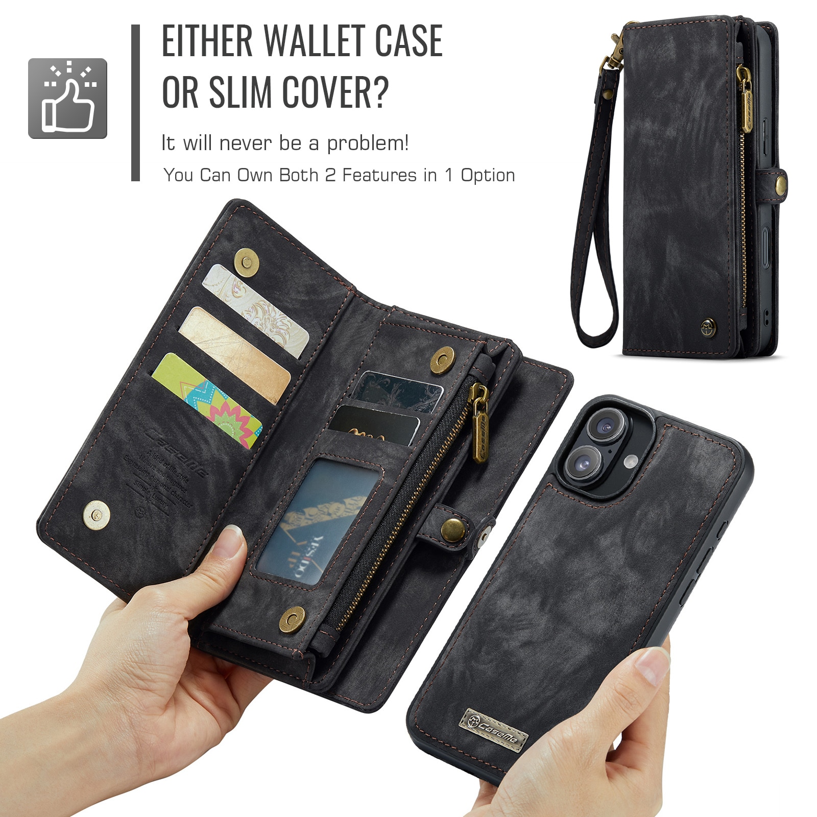 Cartera Multi-Slot iPhone 16 Gris