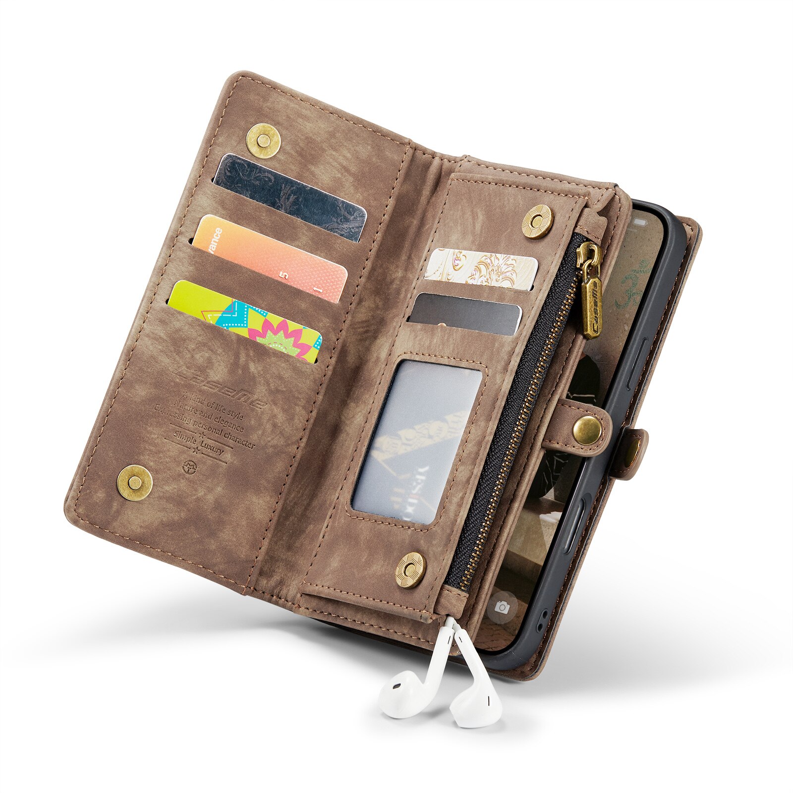 Cartera Multi-Slot iPhone 16 Plus Marrón