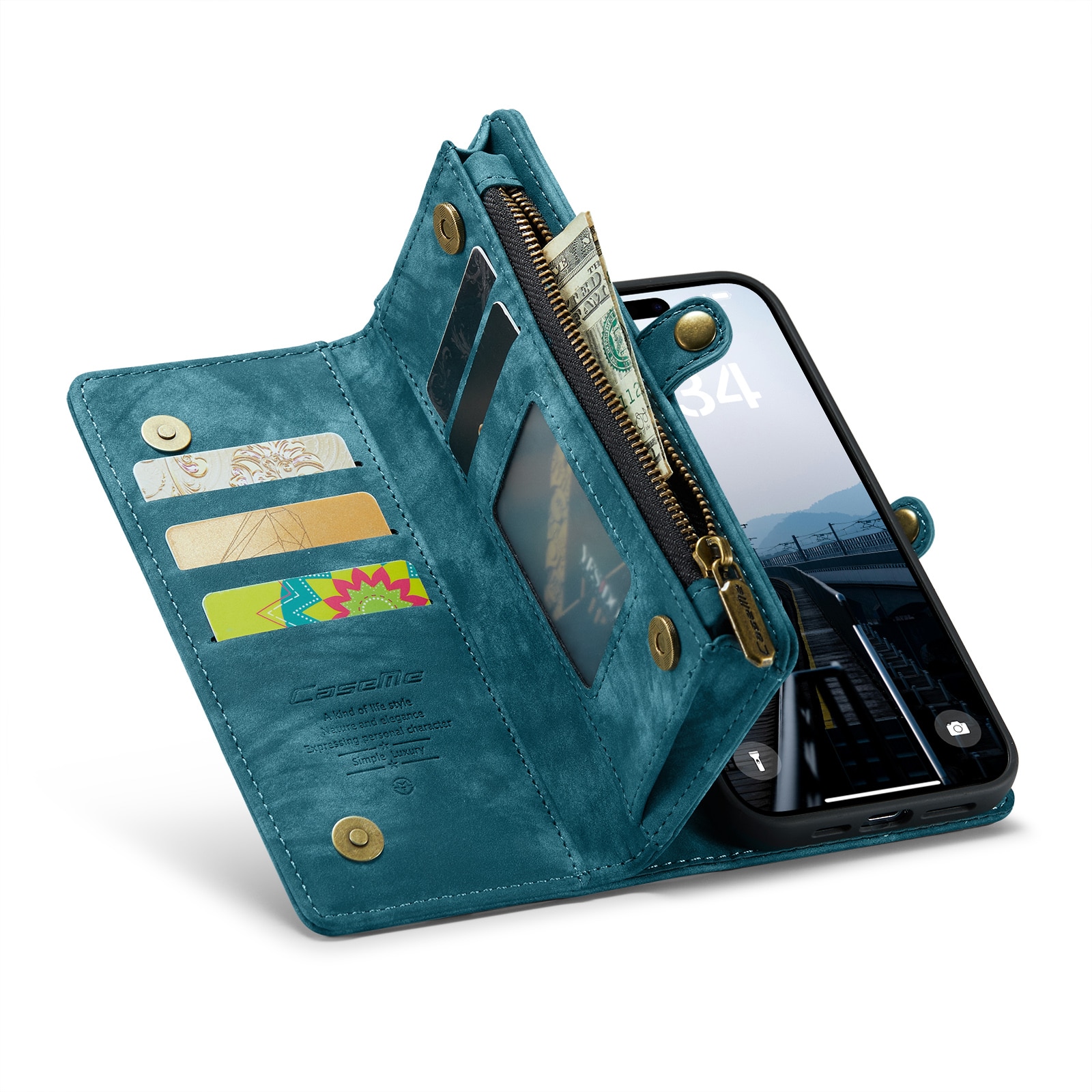Cartera Multi-Slot iPhone 16 Plus Azul