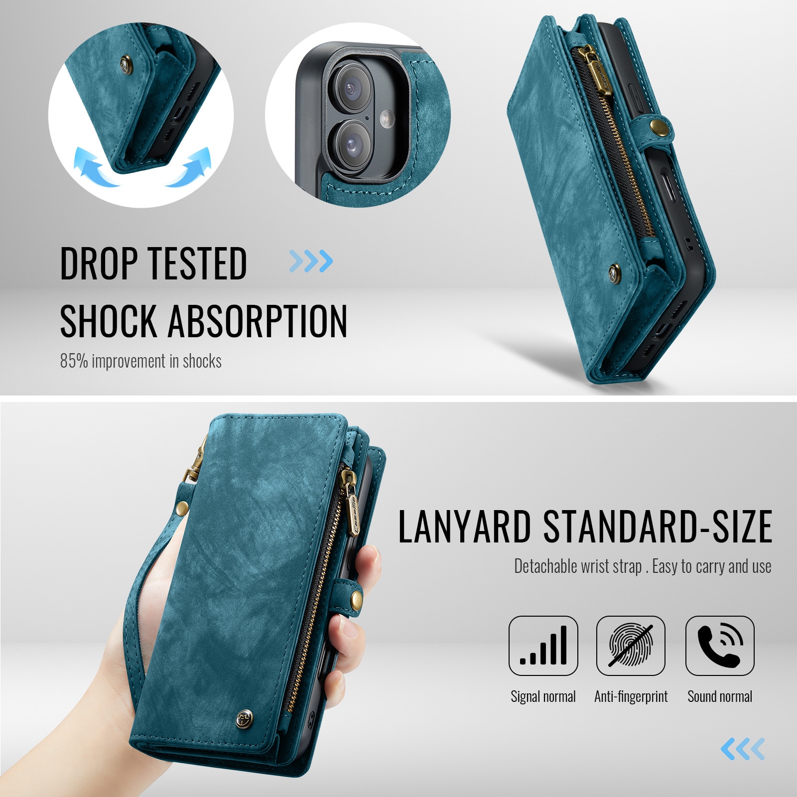 Cartera Multi-Slot iPhone 16 Plus Azul