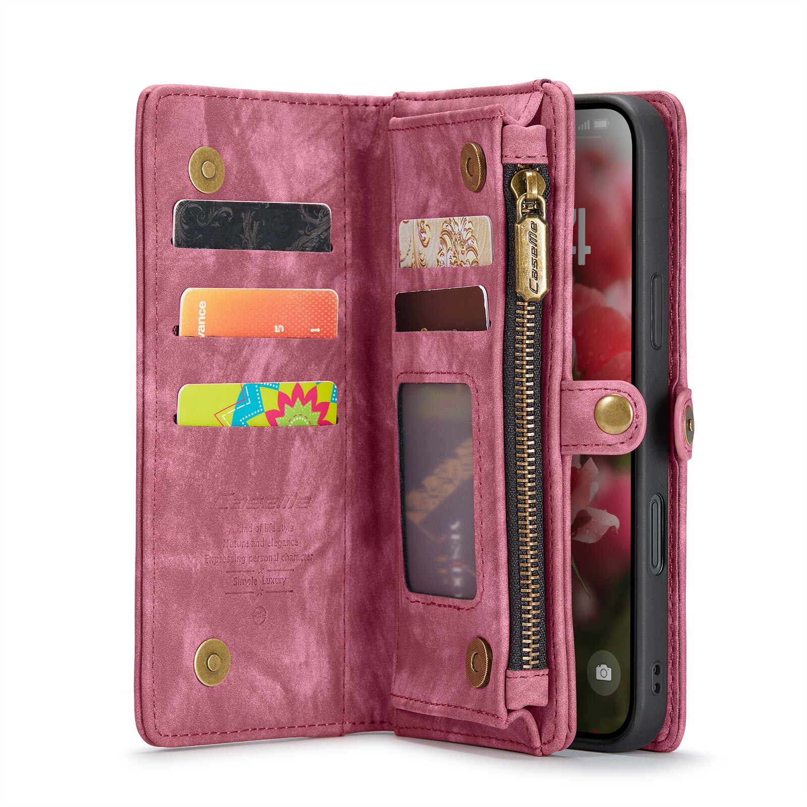 Cartera Multi-Slot iPhone 16 Rojo