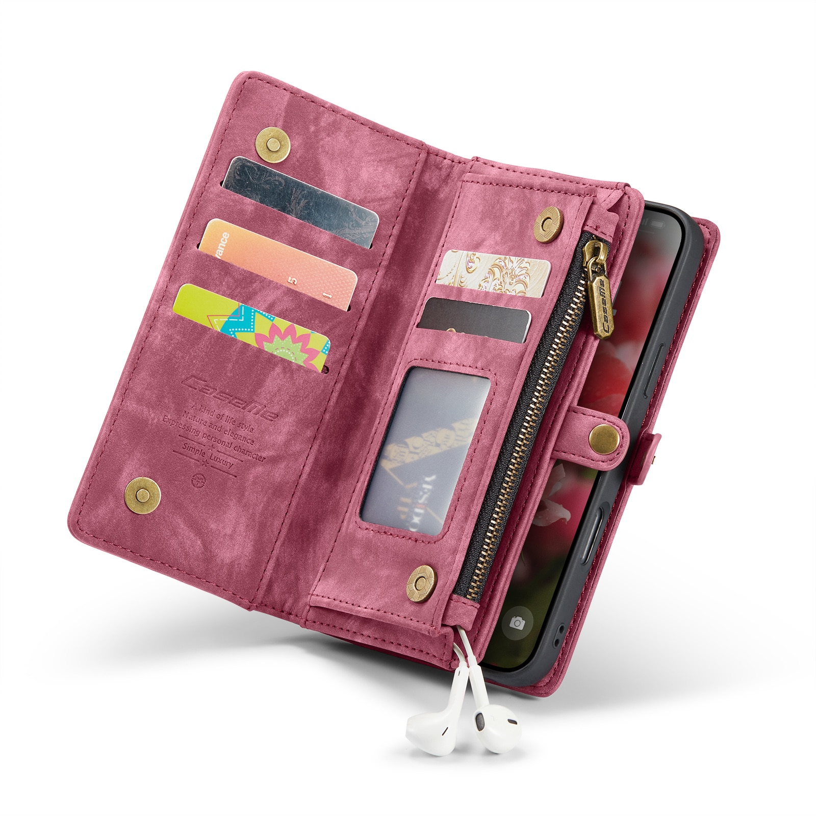 Cartera Multi-Slot iPhone 16 Rojo