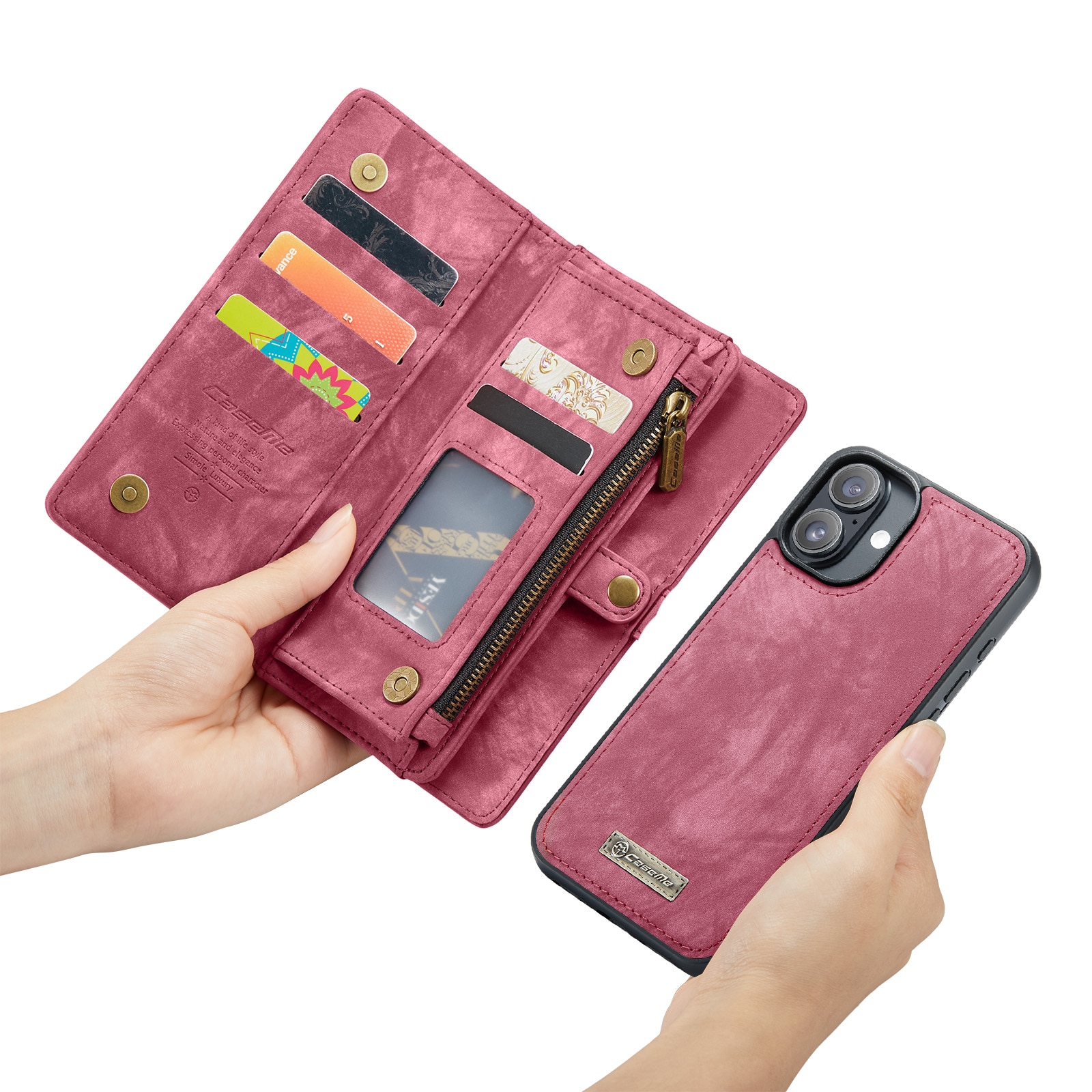 Cartera Multi-Slot iPhone 16 Rojo