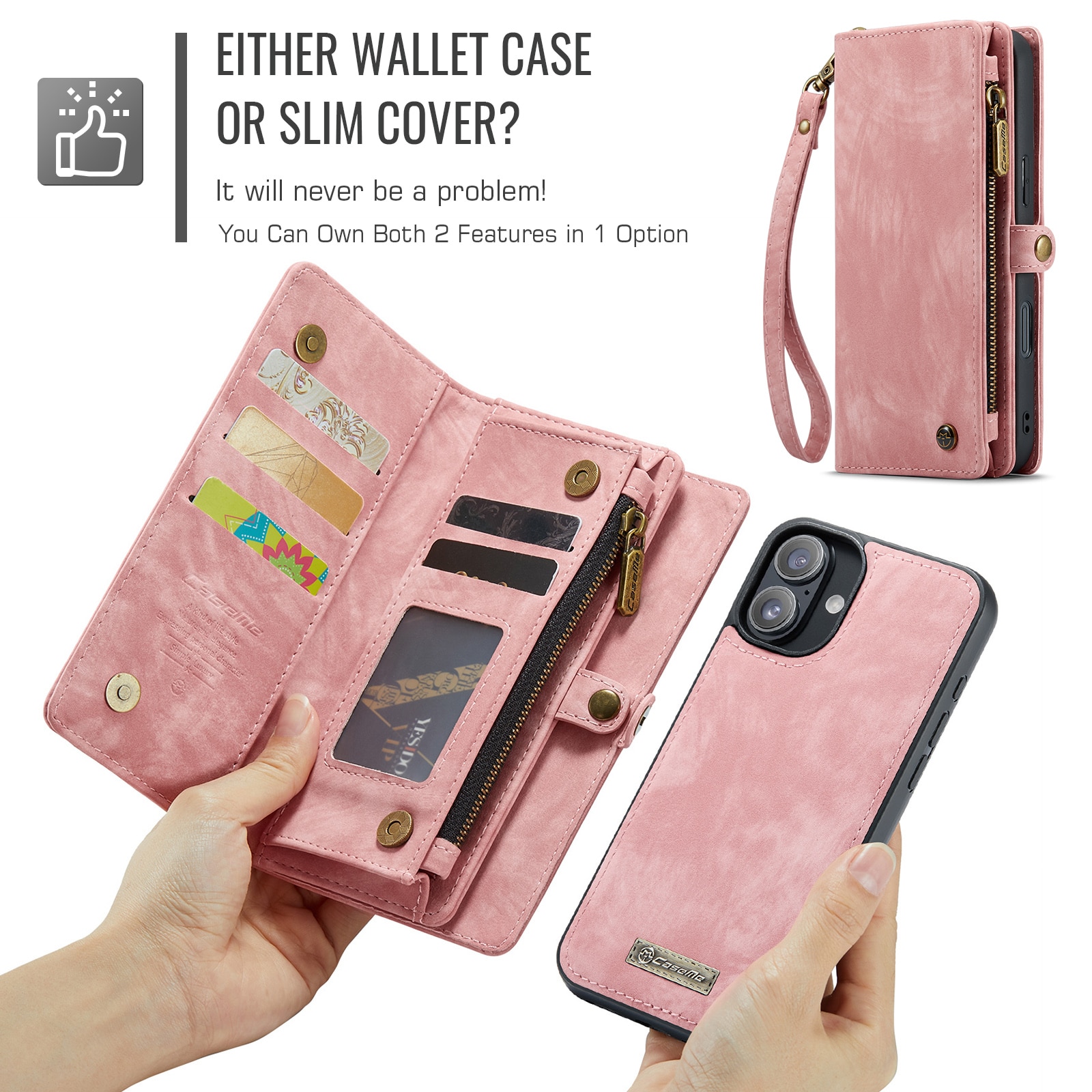 Cartera Multi-Slot iPhone 16 Rosa