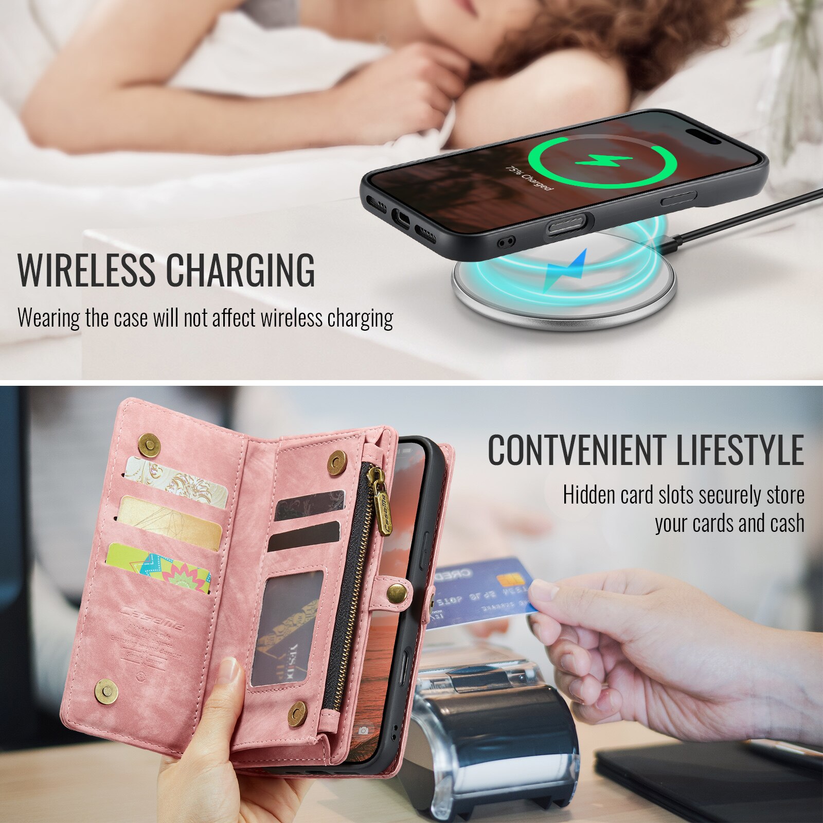 Cartera Multi-Slot iPhone 16 Rosa