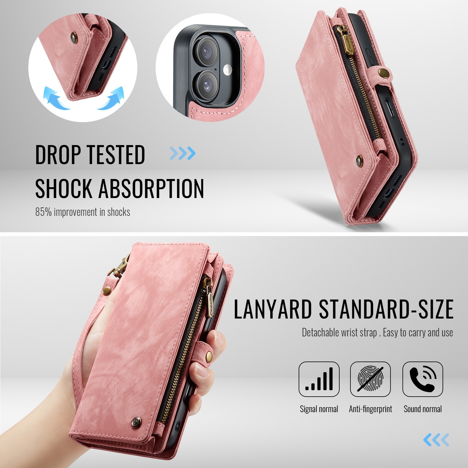 Cartera Multi-Slot iPhone 16 Rosa
