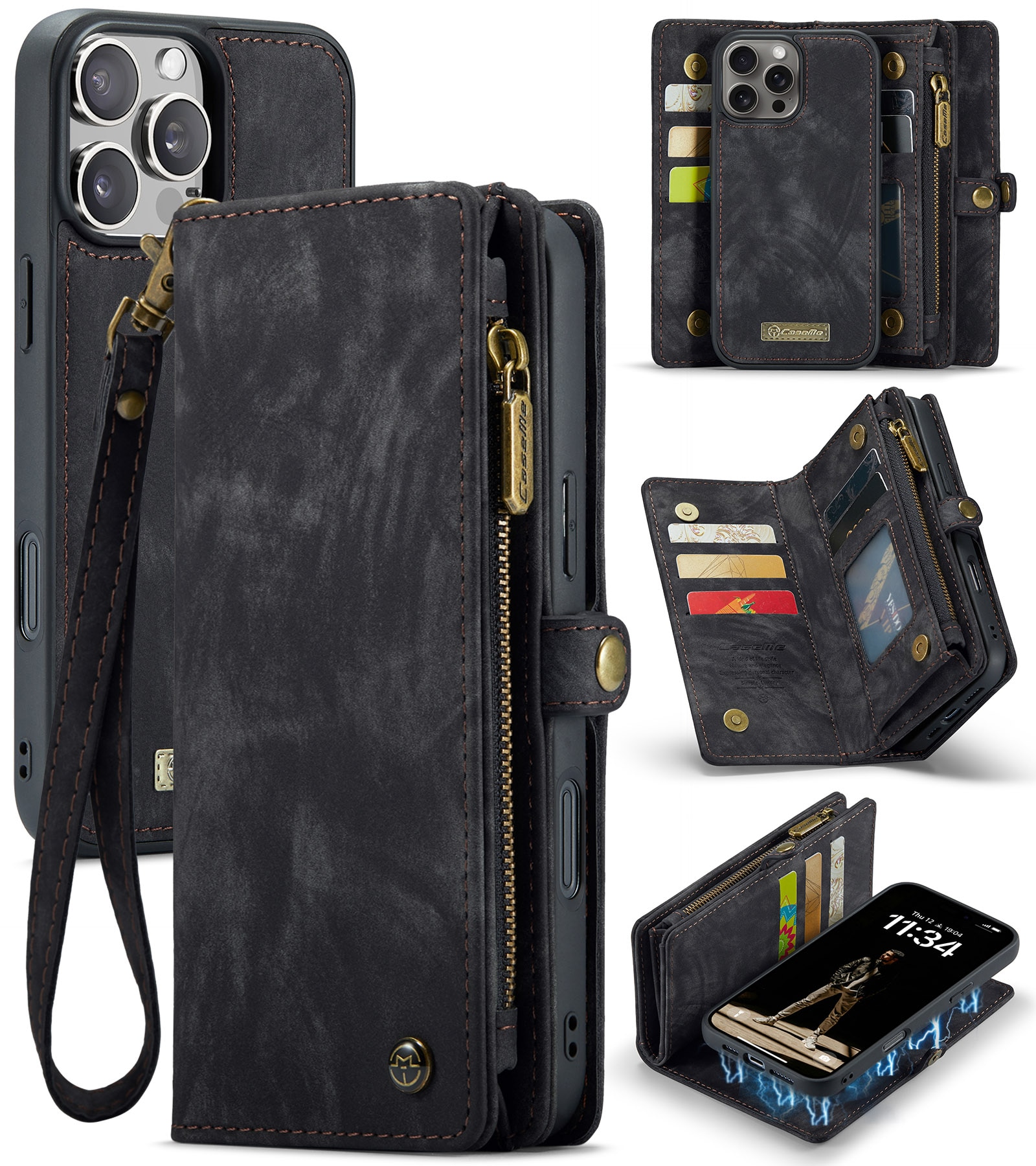 Cartera Multi-Slot iPhone 16 Pro Max Gris