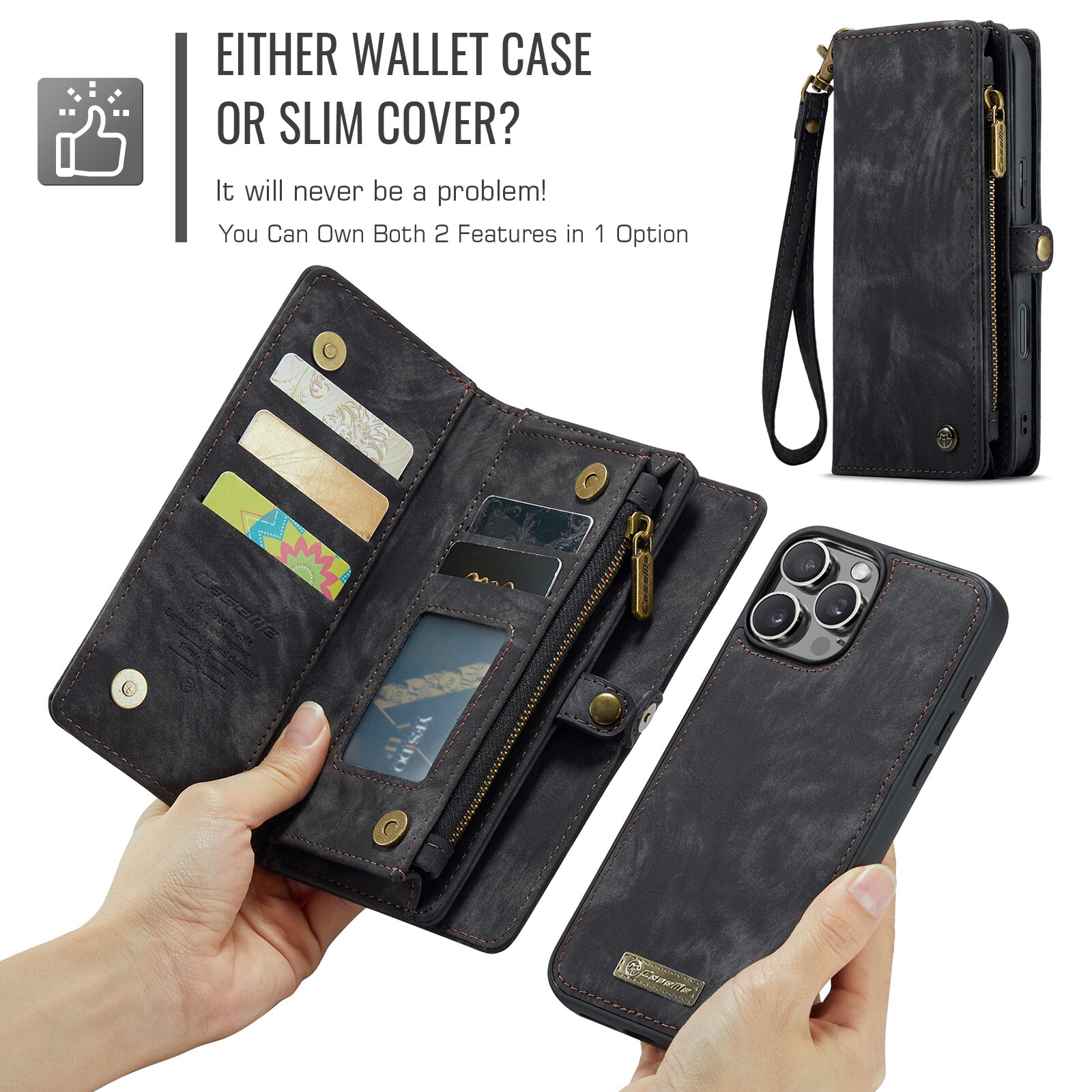 Cartera Multi-Slot iPhone 16 Pro Gris