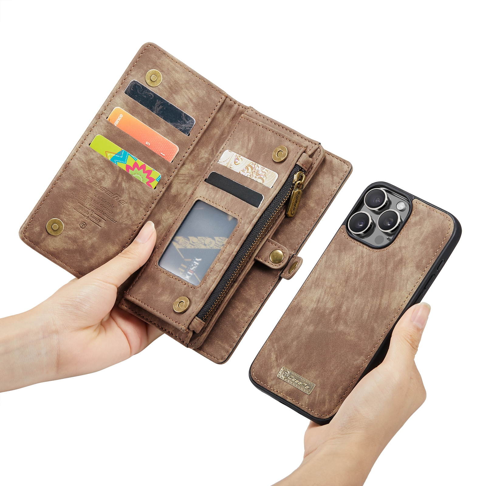 Cartera Multi-Slot iPhone 16 Pro Marrón