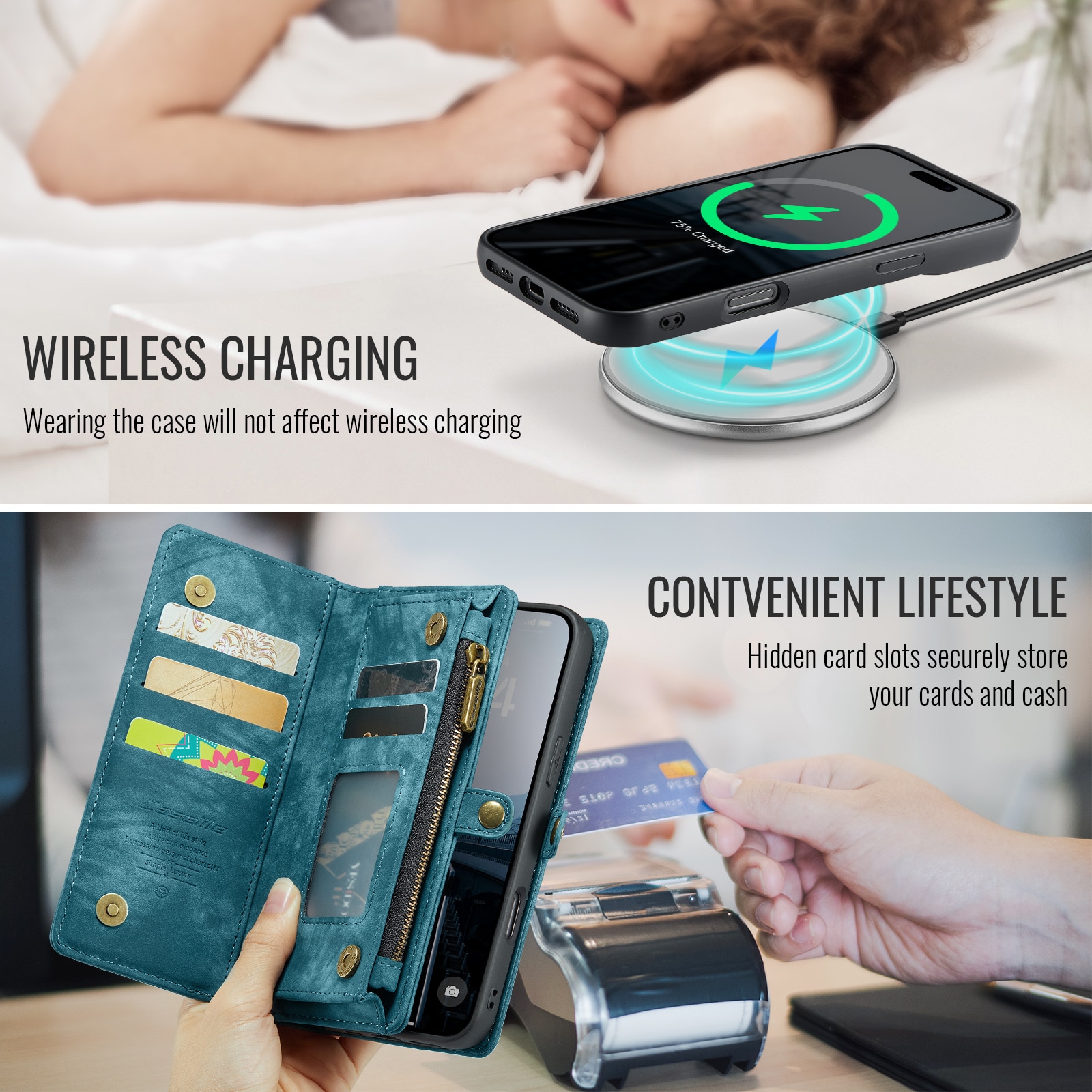 Cartera Multi-Slot iPhone 16 Pro Azul