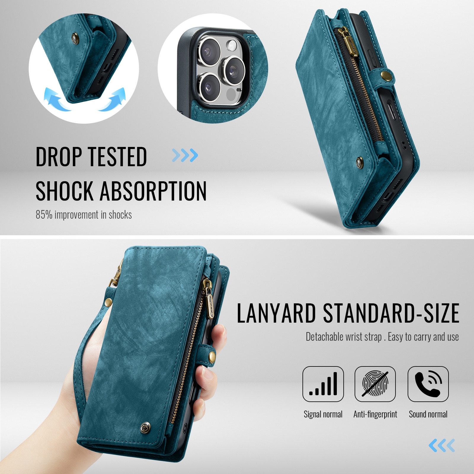 Cartera Multi-Slot iPhone 16 Pro Azul