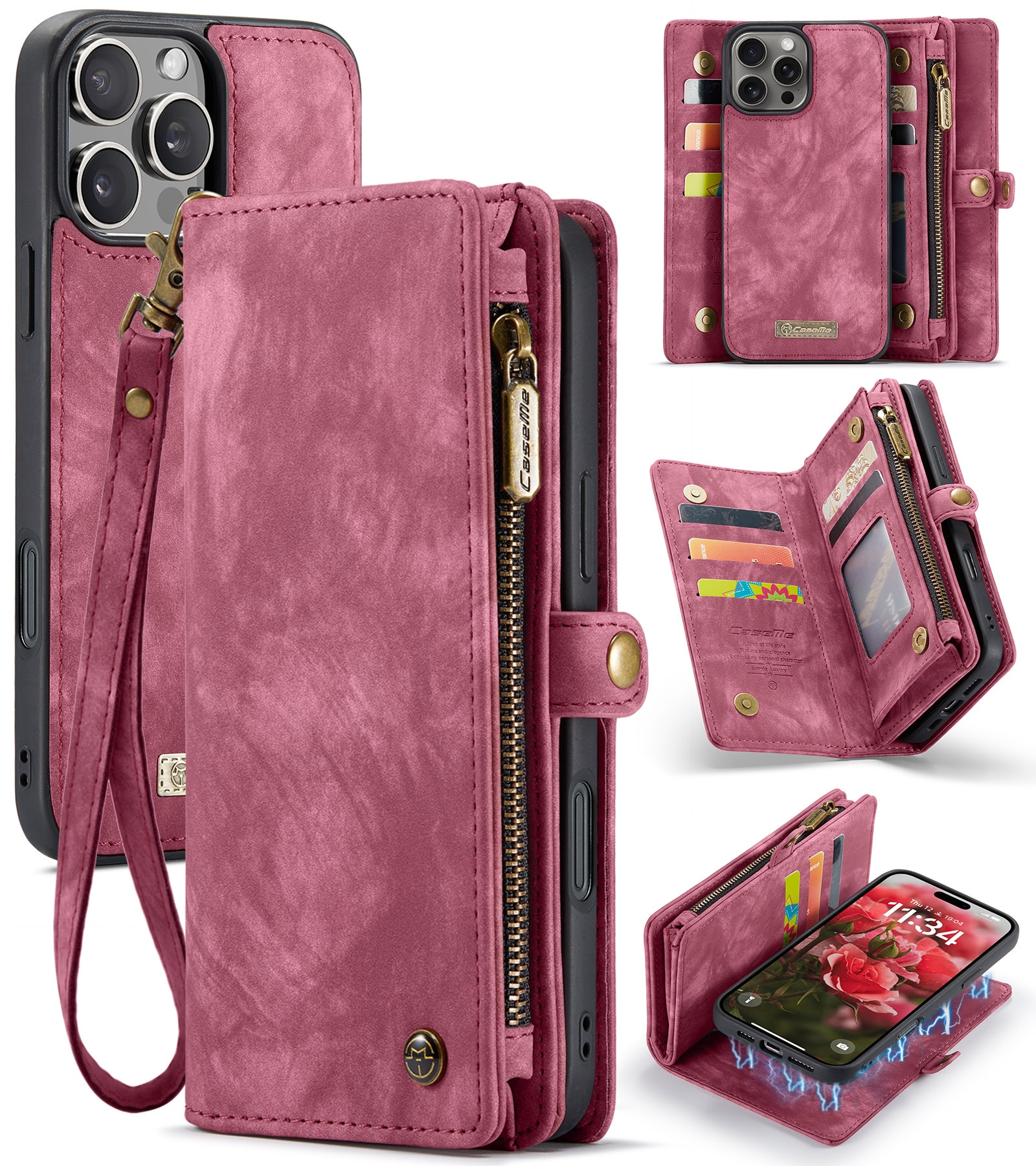 Cartera Multi-Slot iPhone 16 Pro Max Rojo