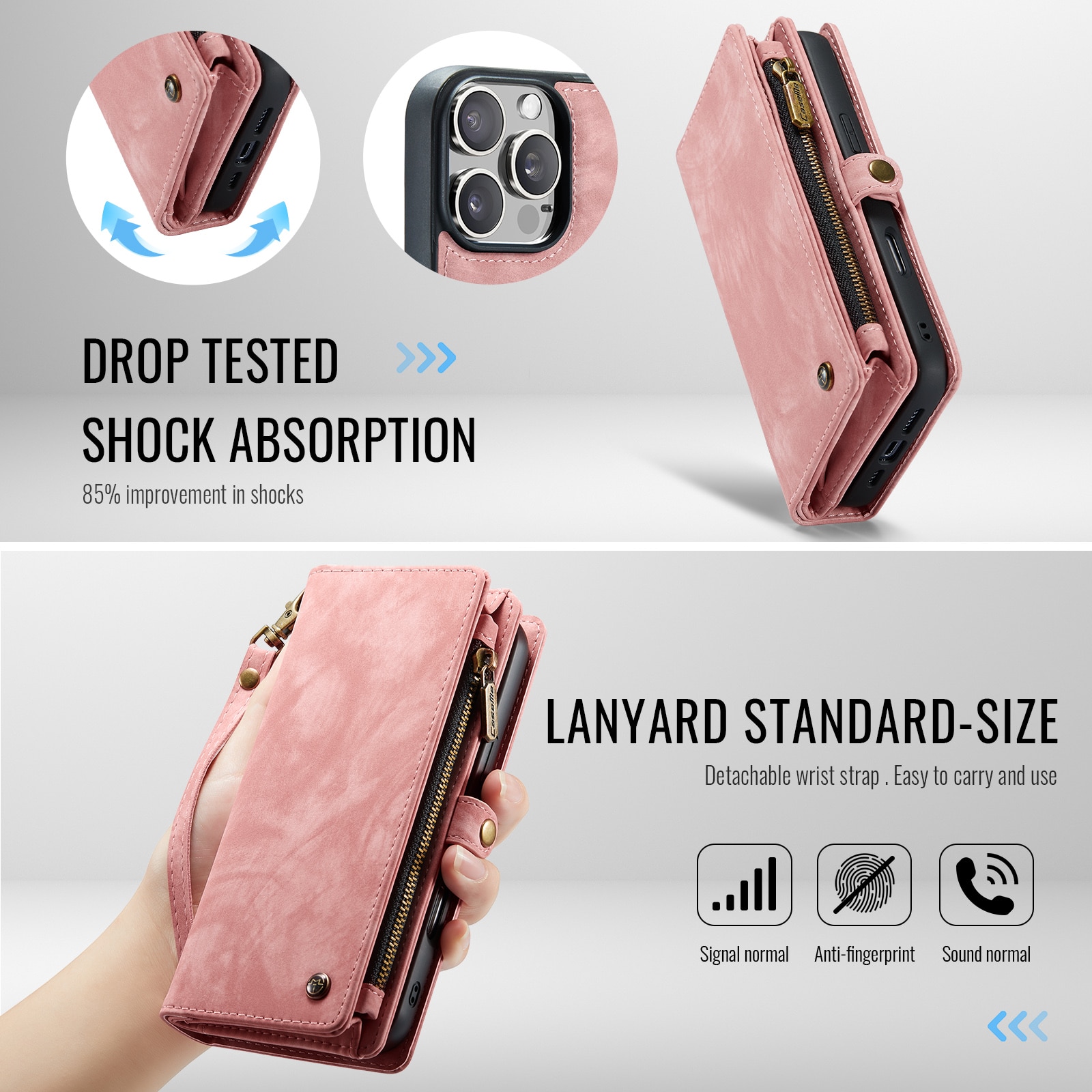 Cartera Multi-Slot iPhone 16 Pro Rosa