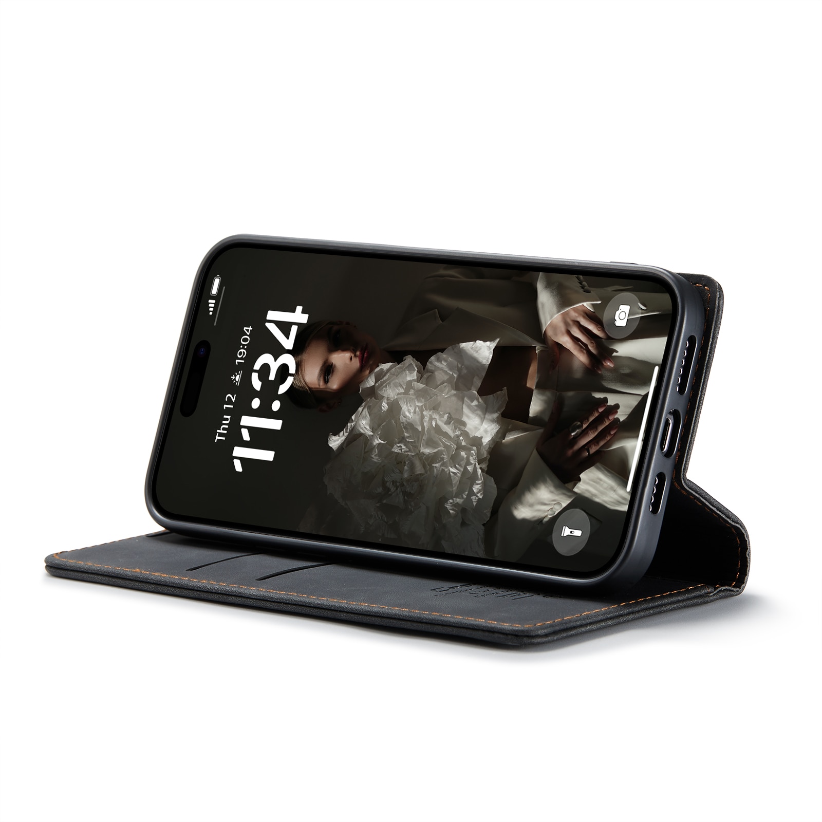 Funda delgada con solapa iPhone 16 Pro Negro