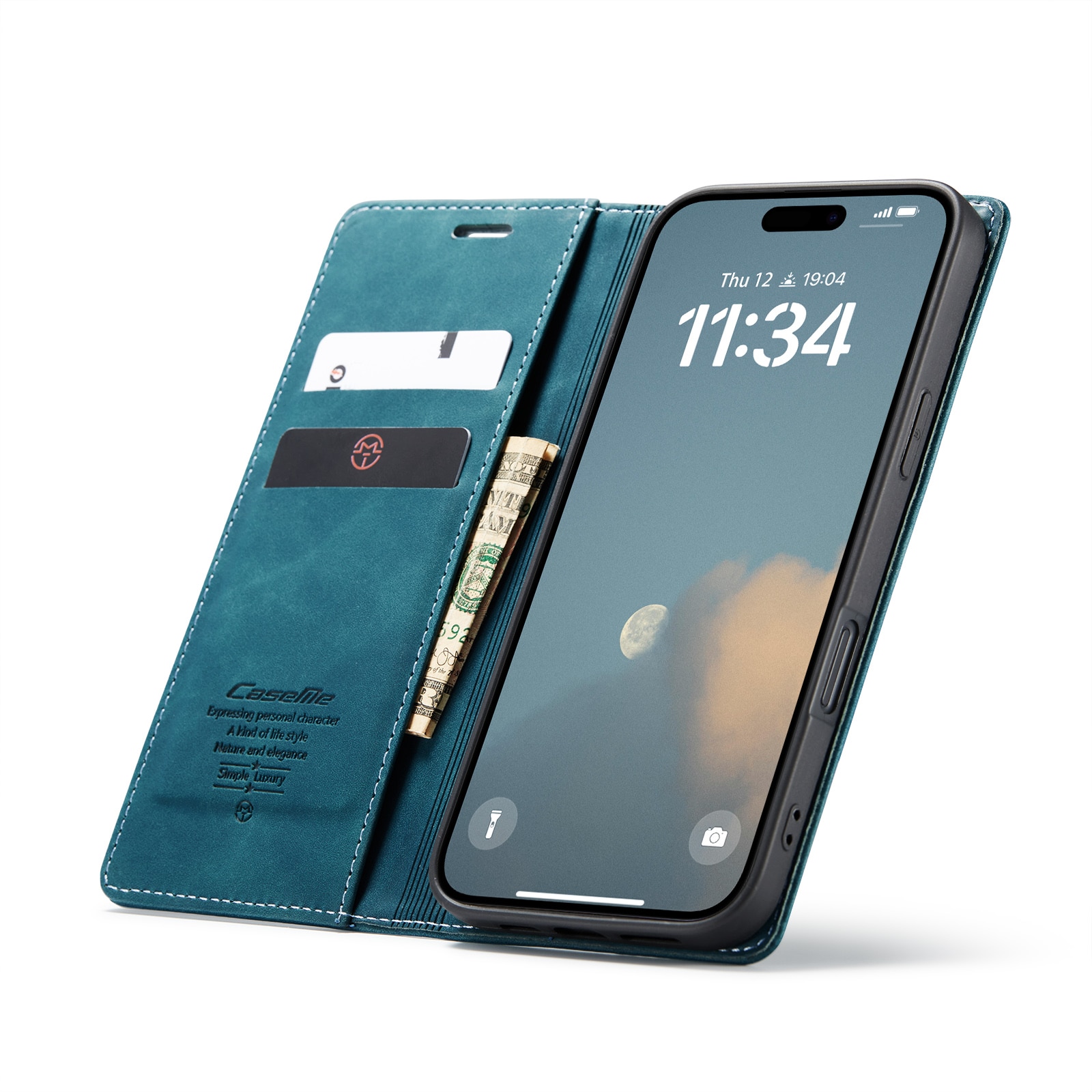 Funda delgada con solapa iPhone 16 Pro Max Azul