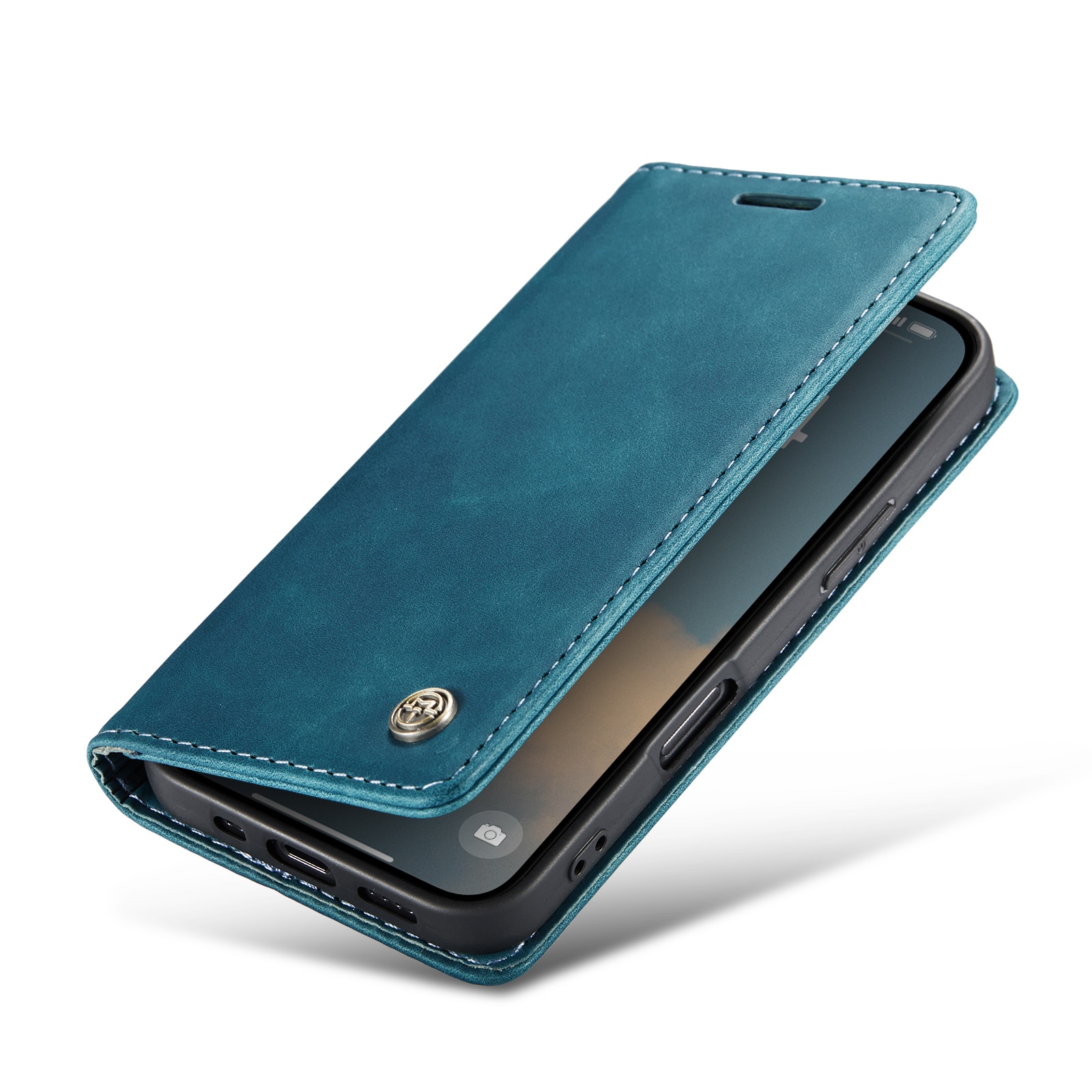 Funda delgada con solapa iPhone 16 Pro Max Azul