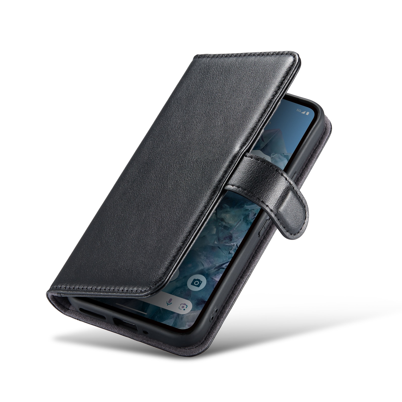 Funda de cuero genuino Google Pixel 9 Pro, Negro