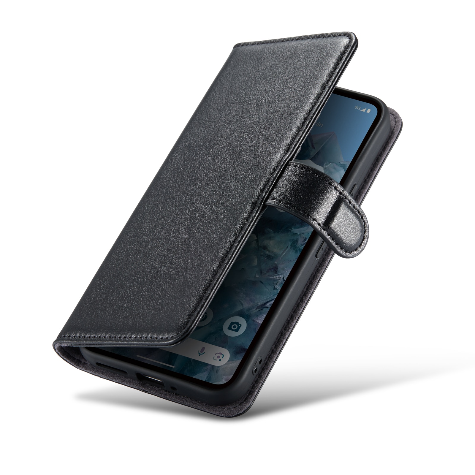 Funda de cuero genuino Google Pixel 9 Pro XL, Negro