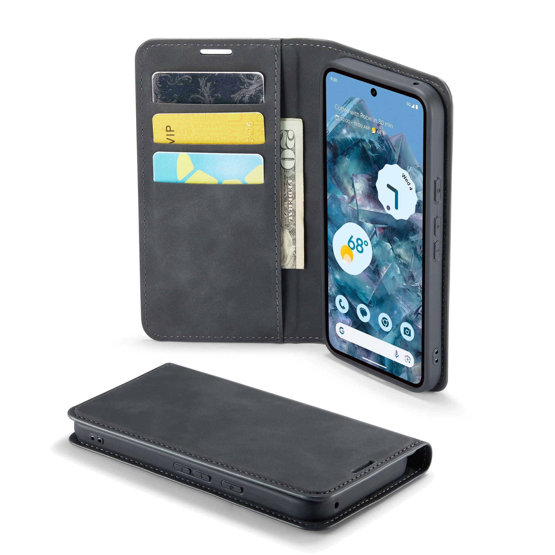 Funda delgada cartera Google Pixel 9 Negro