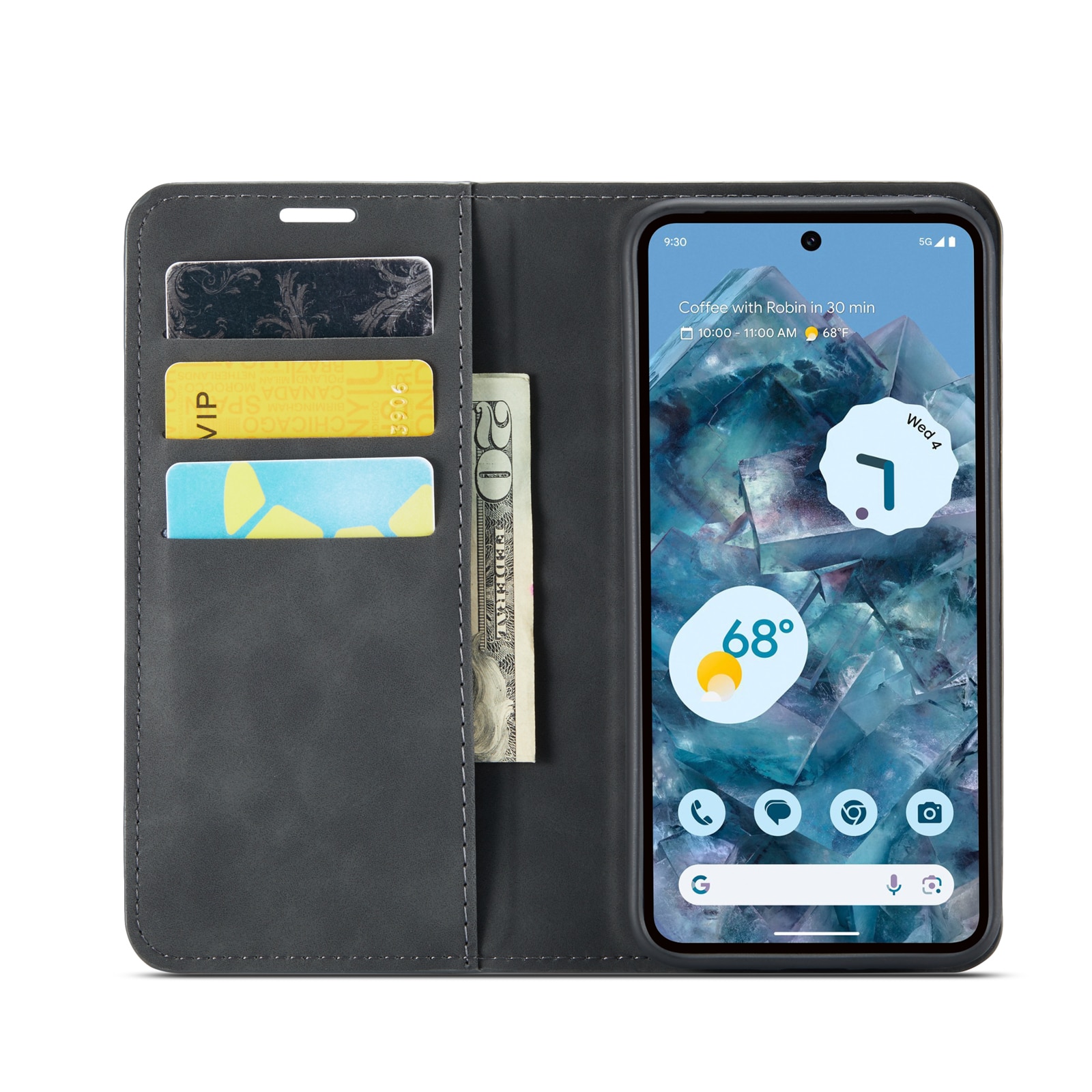 Funda delgada cartera Google Pixel 9 Negro