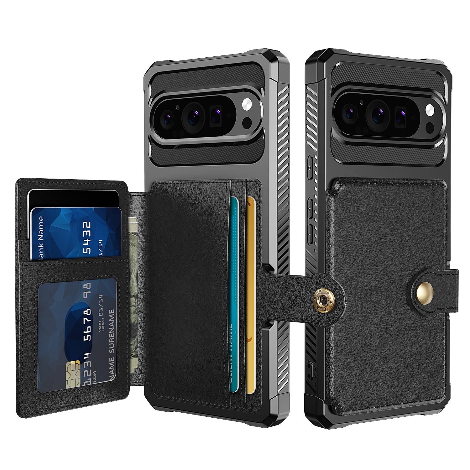 Funda con tarjetero Tough Multi-slot Google Pixel 9 Negro