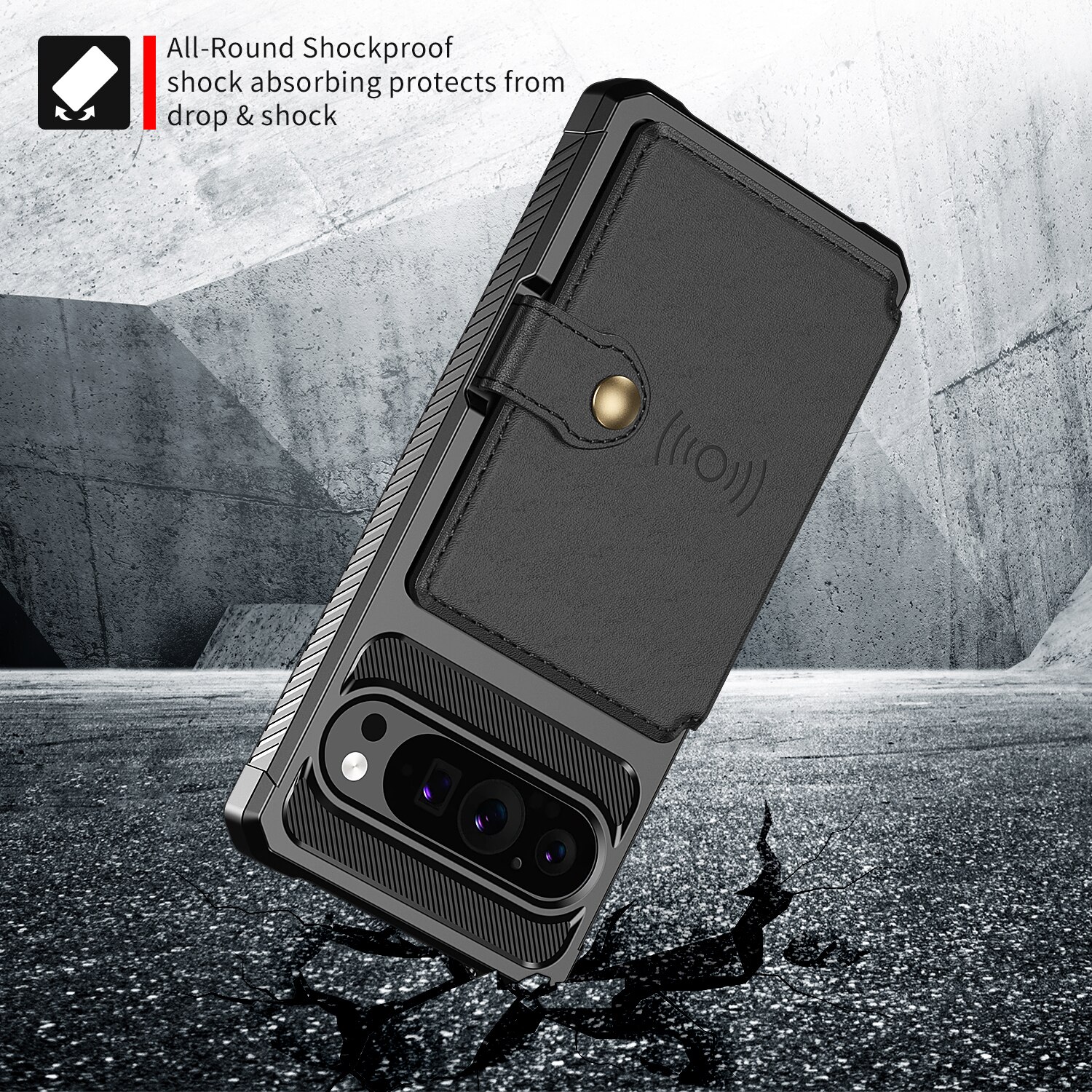 Funda con tarjetero Tough Multi-slot Google Pixel 9 Pro Negro
