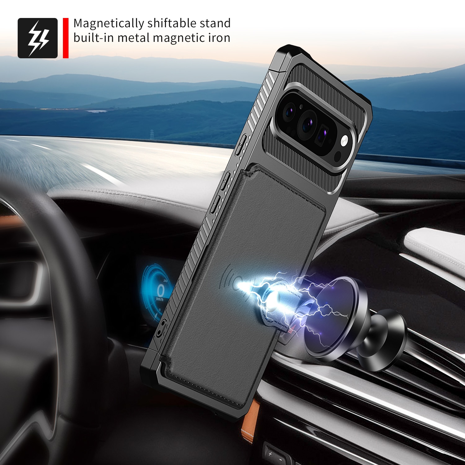 Funda con tarjetero Tough Multi-slot Google Pixel 9 Pro Negro