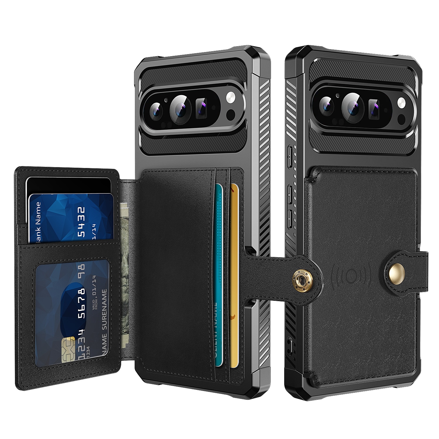 Funda con tarjetero Tough Multi-slot Google Pixel 9 Pro XL Negro