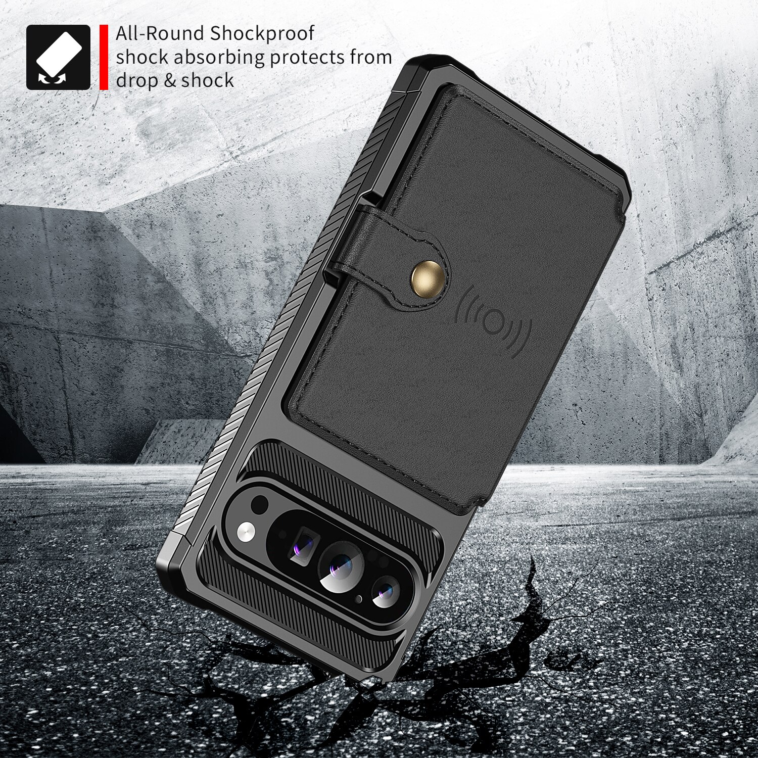 Funda con tarjetero Tough Multi-slot Google Pixel 9 Pro XL Negro