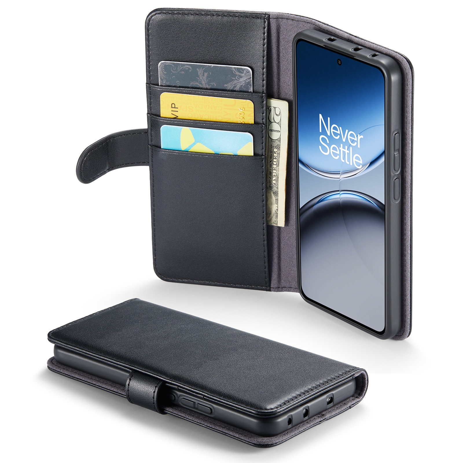 Funda de cuero genuino  OnePlus Nord 4, Negro