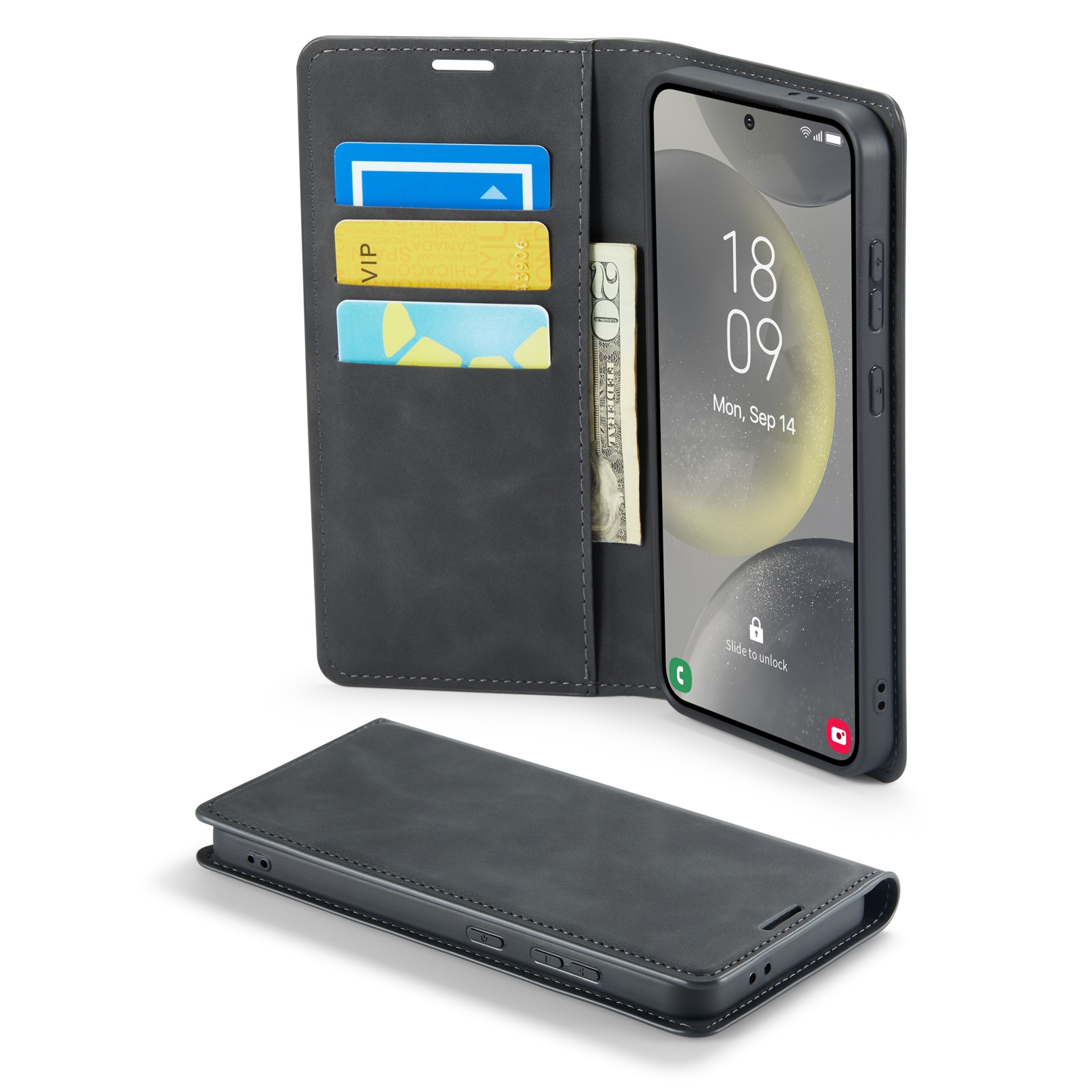 Funda delgada cartera Samsung Galaxy S24 FE Negro
