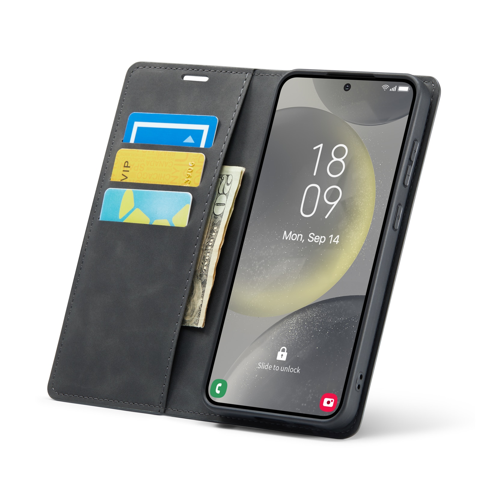 Funda delgada cartera Samsung Galaxy S24 FE Negro