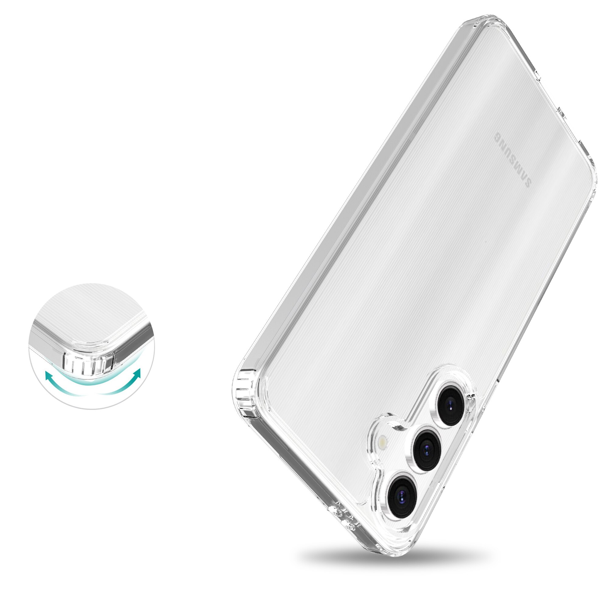 Funda híbrida para Samsung Galaxy S24 FE Transparente