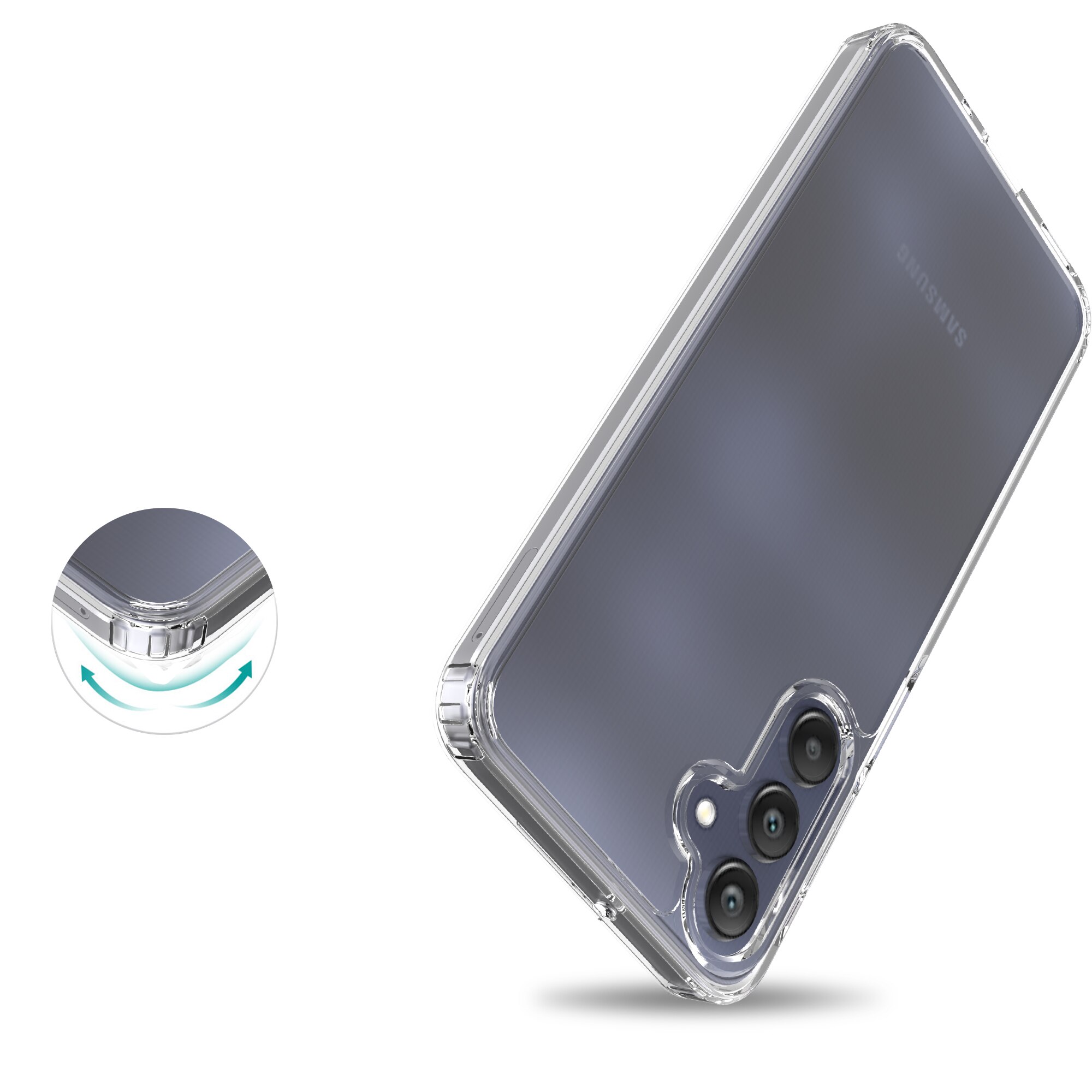 Funda híbrida para Samsung Galaxy A16 Transparente