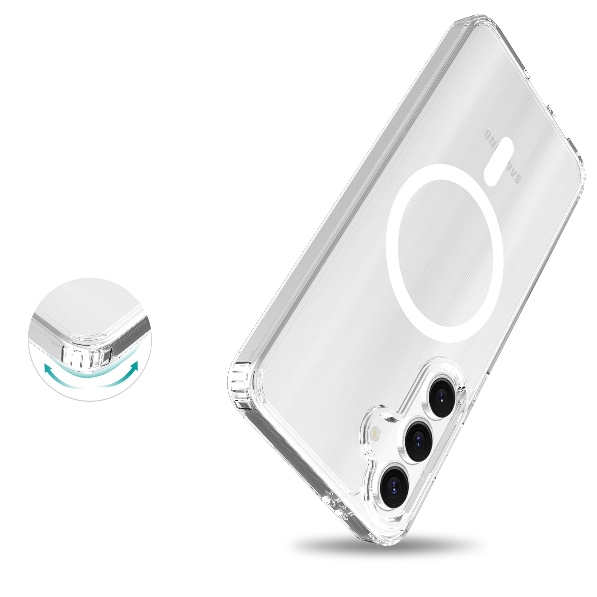 Funda híbrida MagSafe Samsung Galaxy S24 FE transparente