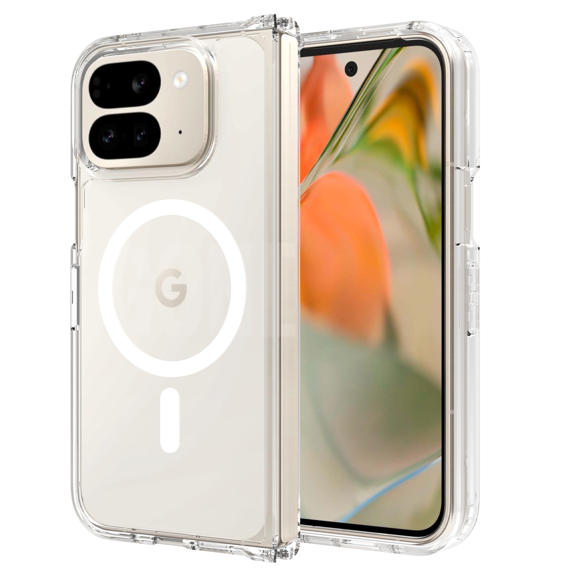 Funda híbrida MagSafe Google Pixel 9 Pro Fold Transparente
