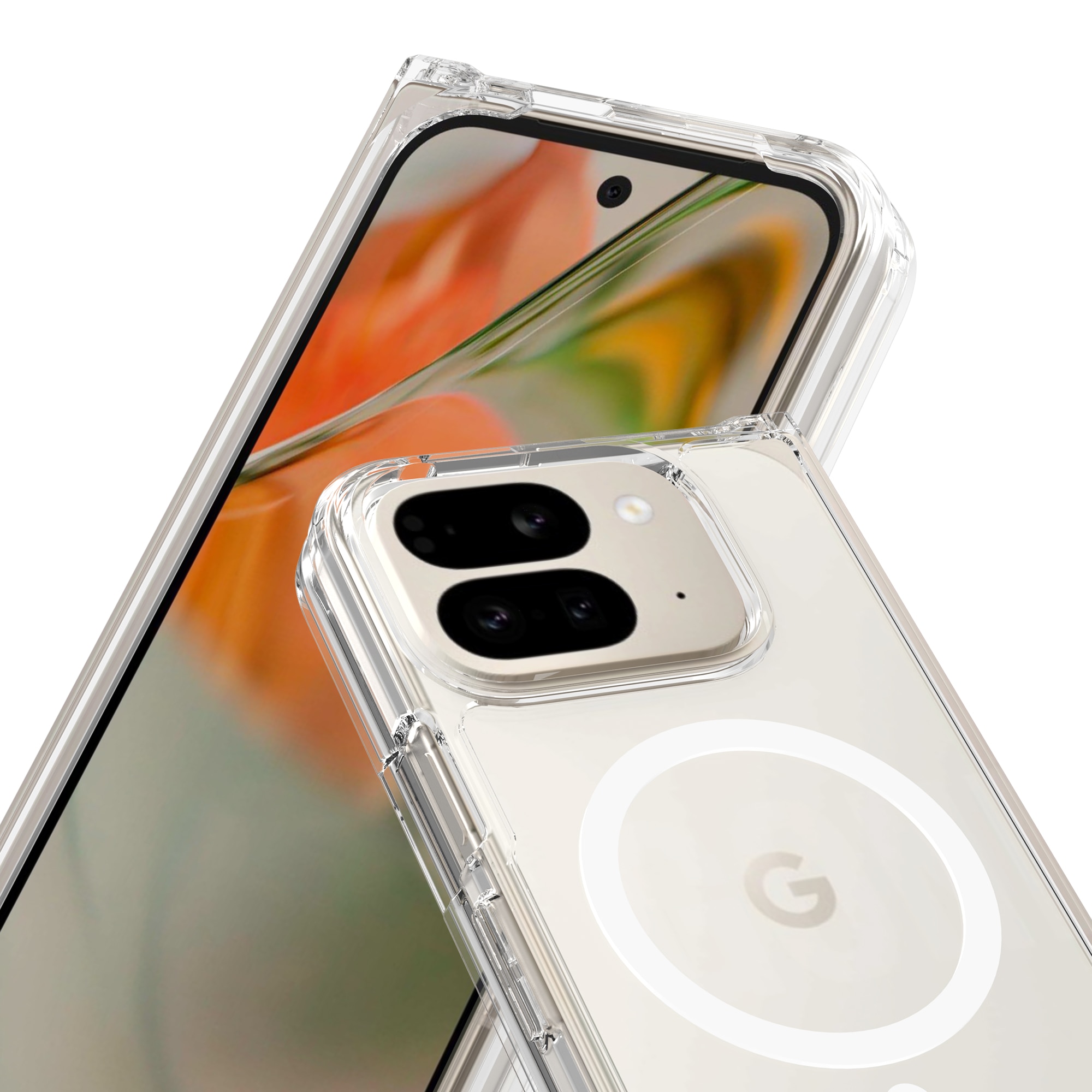 Funda híbrida MagSafe Google Pixel 9 Pro Fold Transparente