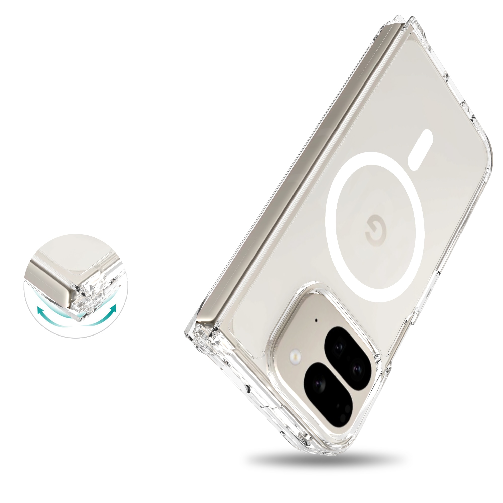 Funda híbrida MagSafe Google Pixel 9 Pro Fold Transparente