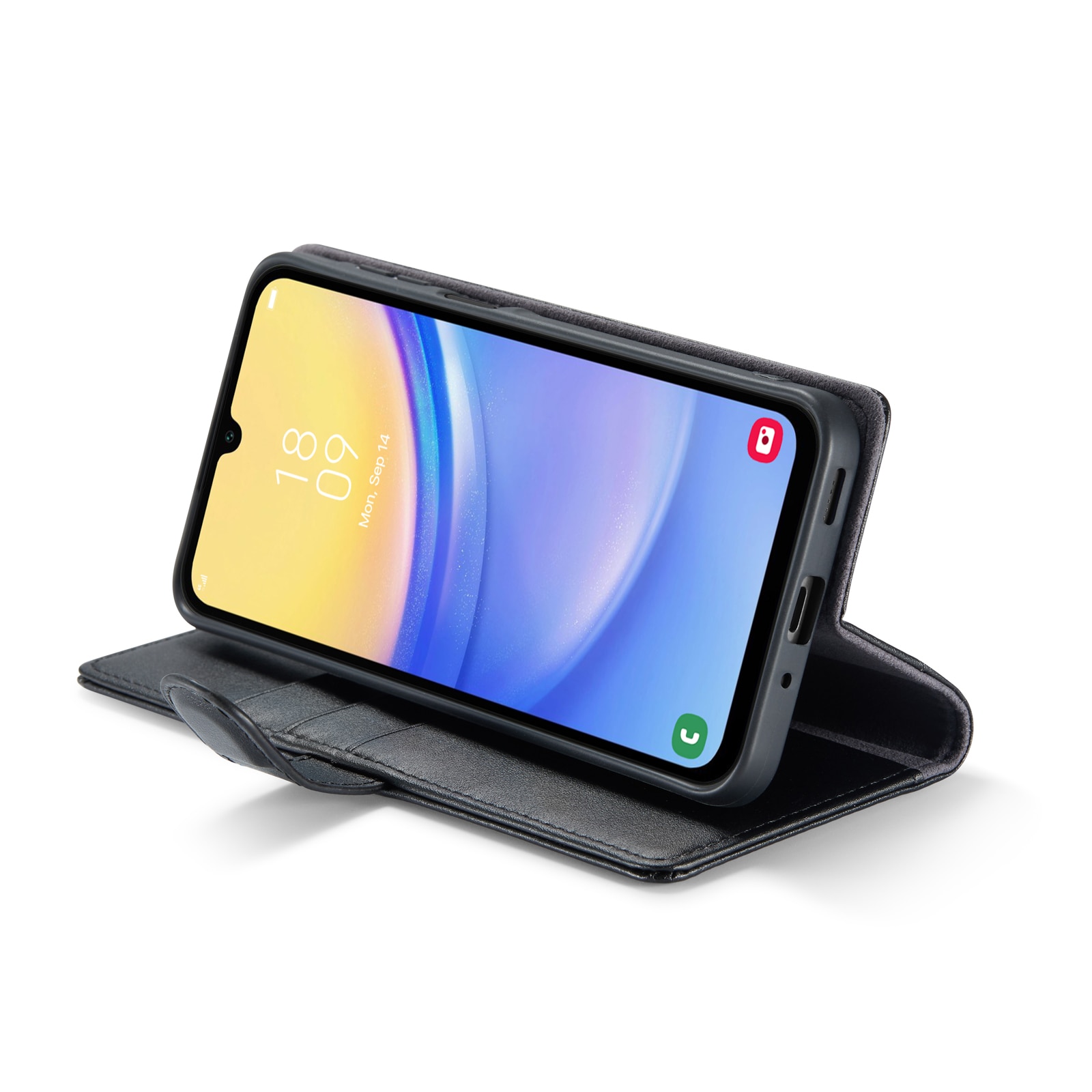 Funda de cuero genuino Samsung Galaxy A16, Negro