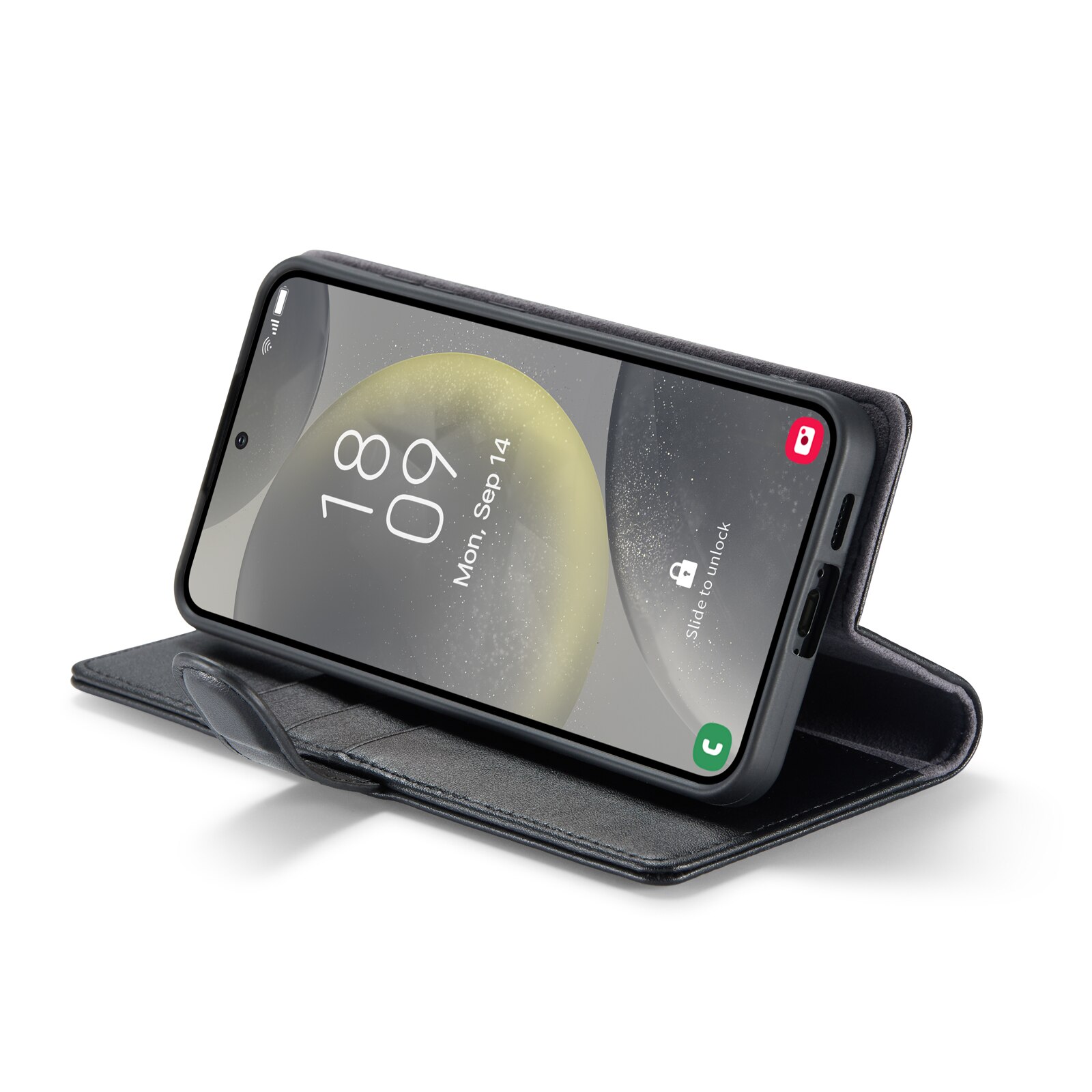 Funda de cuero genuino Samsung Galaxy S24 FE, Negro