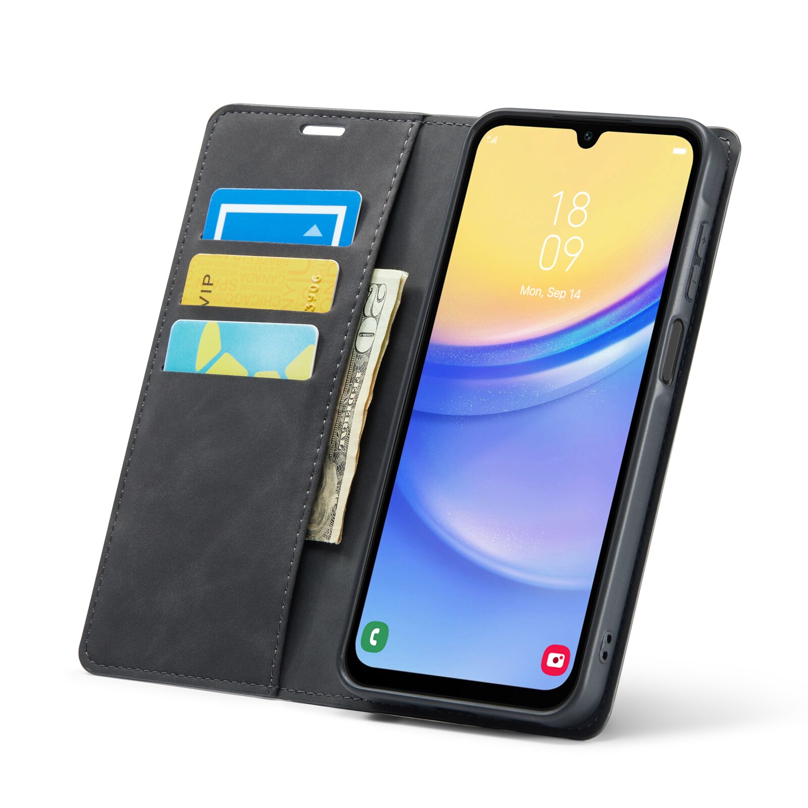 Funda delgada cartera Samsung Galaxy A16 Negro